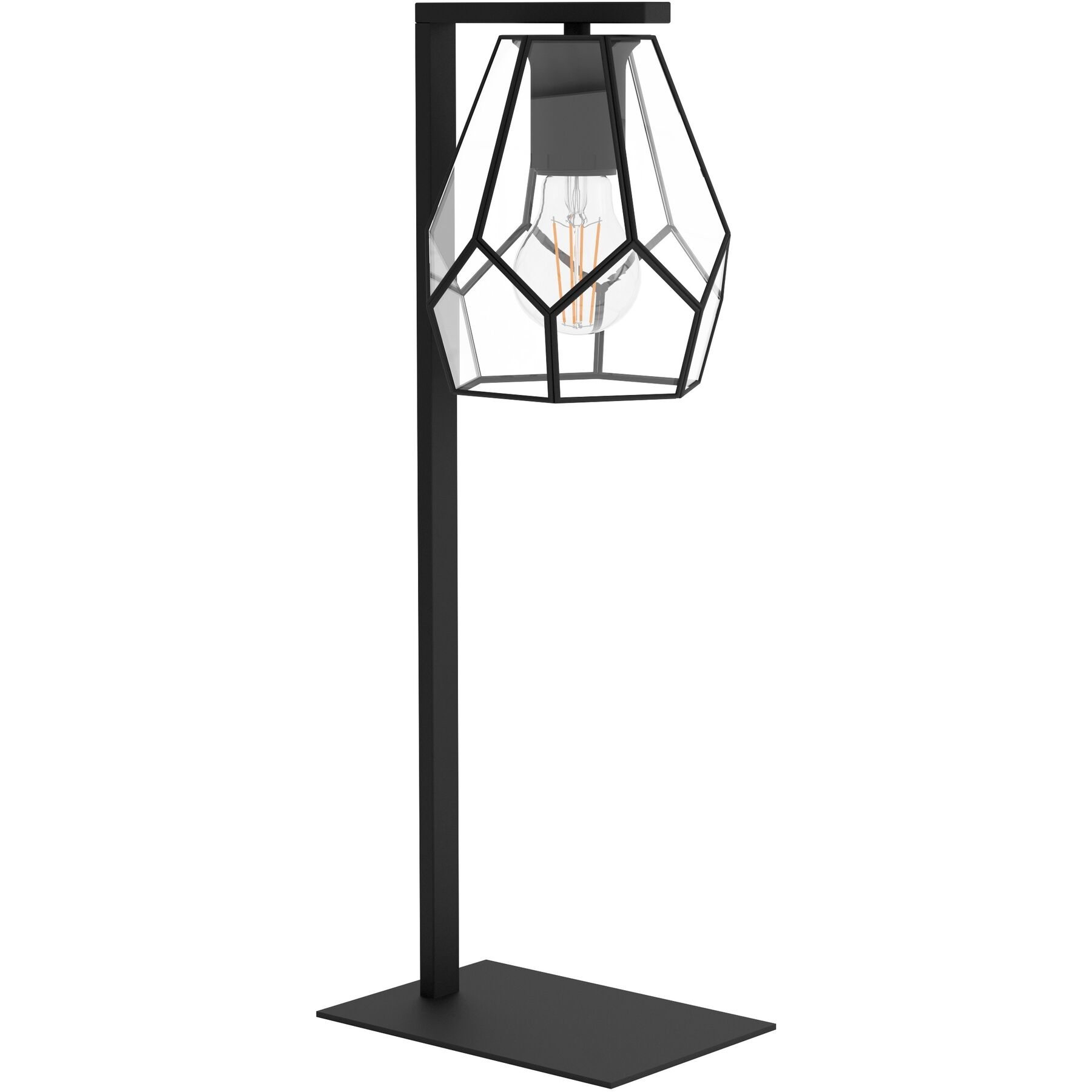 Eglo Tischlampe Mardyke Schwarz/klar Glas/Stahl H 19 cm