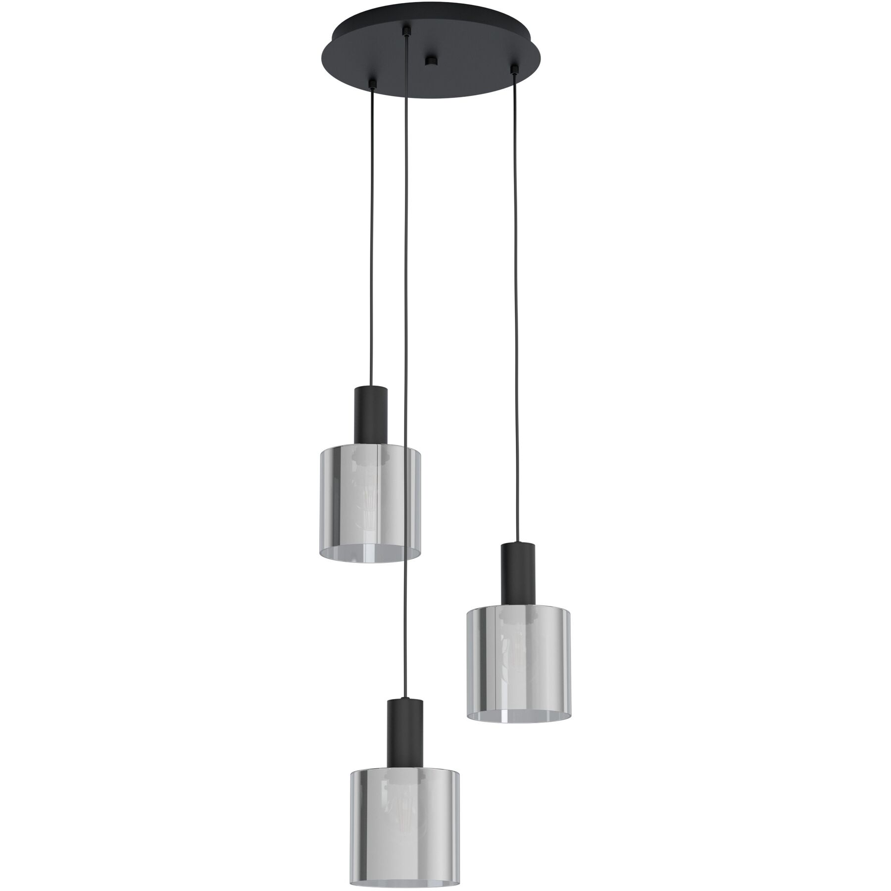 Eglo Pendellampe Gorosiba Schwarz/transparent Glas/Stahl