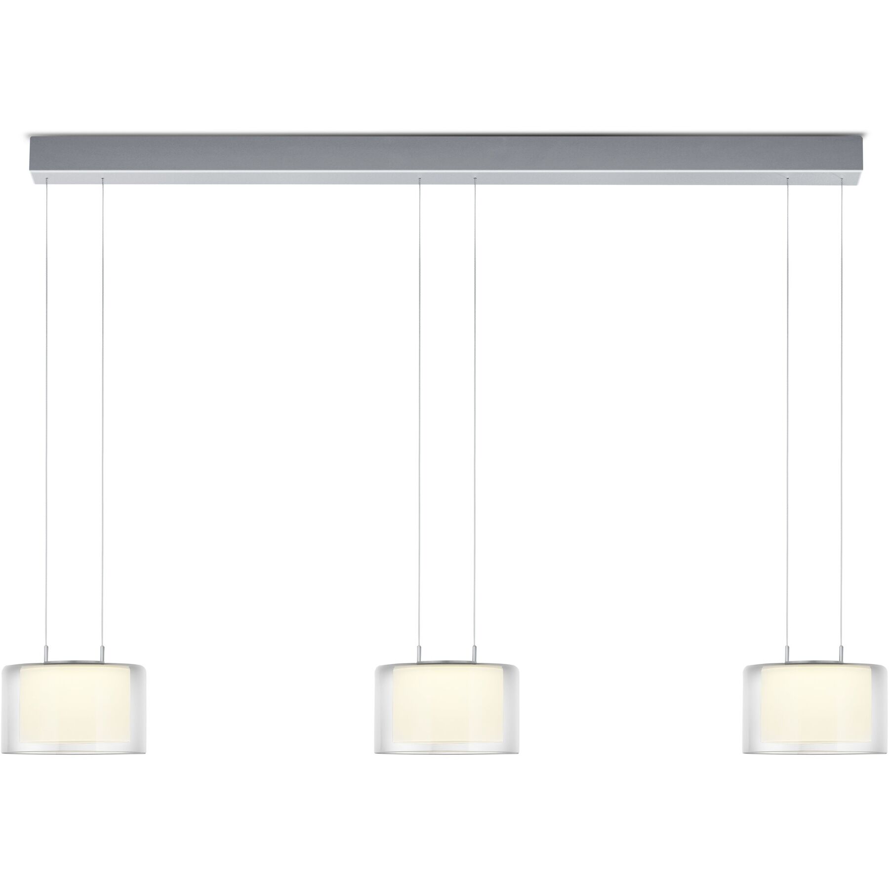 Bankamp Designer-Pendellampe Grace Alu eloxiert Aluminium 5100 lm Dimmbar B 123 cm - LED - Lichtfarbe: Extra warmweiss - LED Energiesparlampen