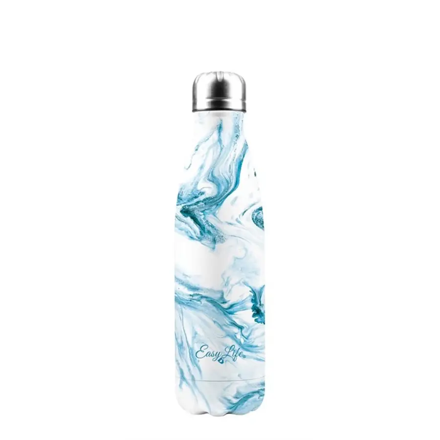 Thermosflasche Isolio weiss/blau Edelstahl Spülmaschinenfest