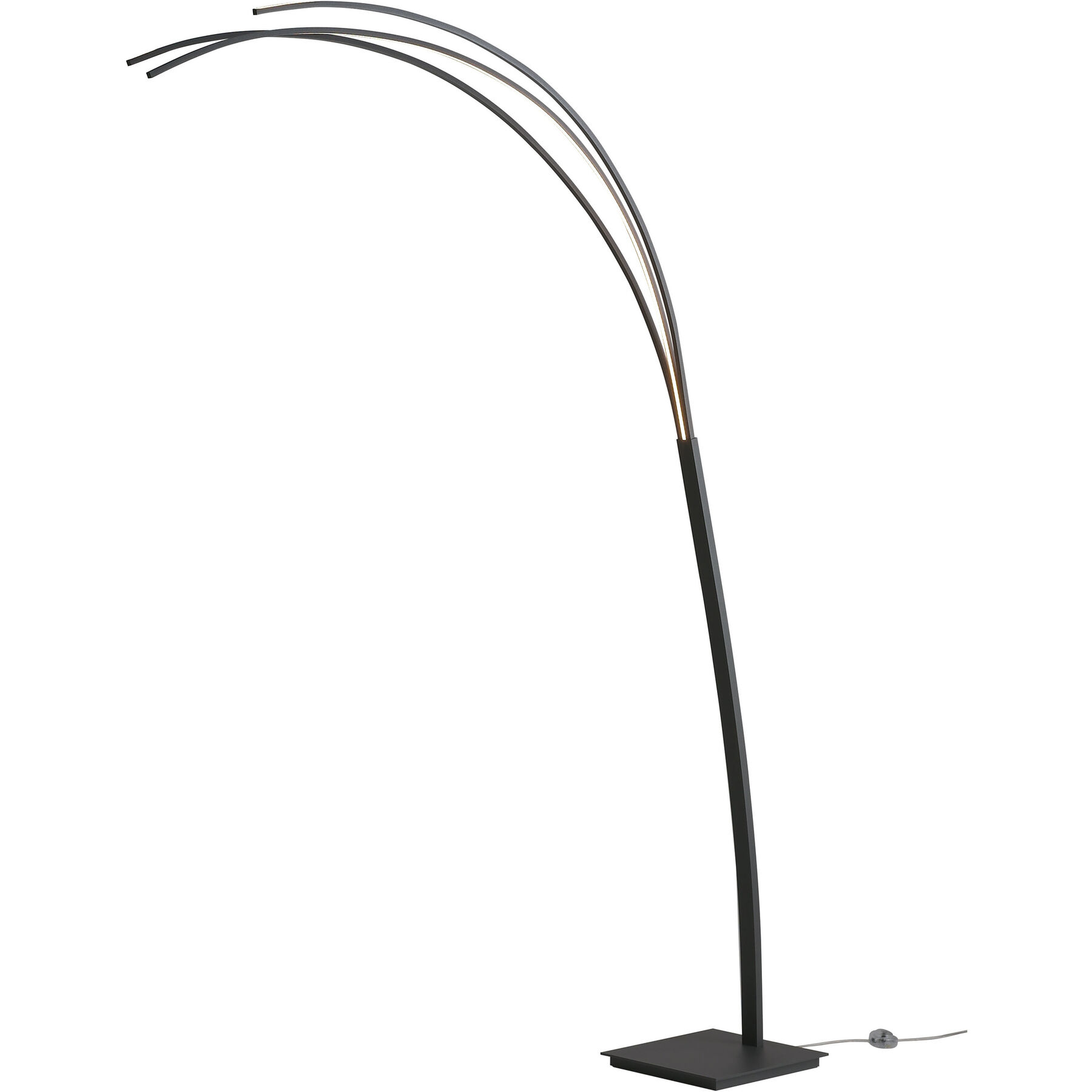 Bopp Stehlampe Bow schwarz Aluminium 6994 lm Dimmbar H 208 cm - LED - Lichtfarbe: Extra warmweiss - LED Energiesparlampen