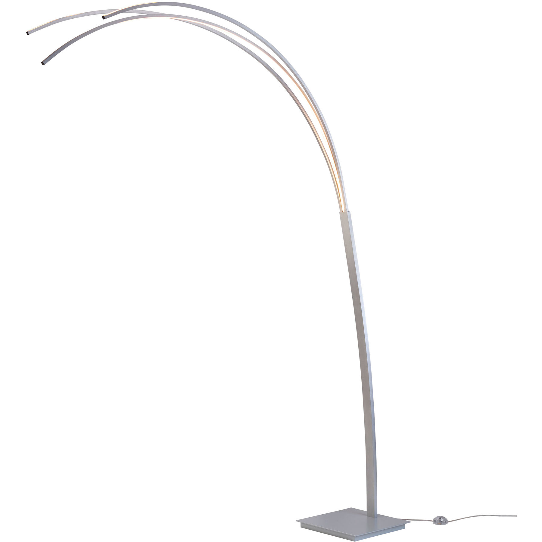 Bopp Stehlampe Bow silber Aluminium 6994 lm Dimmbar H 208 cm - LED - Lichtfarbe: Extra warmweiss - LED Energiesparlampen