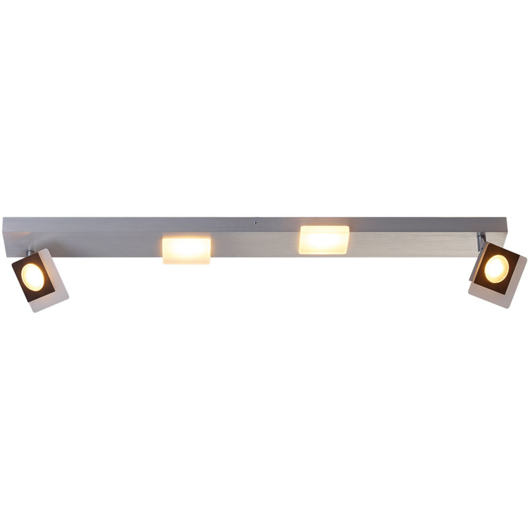 Bopp Deckenlampe Session Aluminium geschliffen Aluminium 880 lm Dimmbar B 8 cm - LED - Lichtfarbe: Extra warmweiss- LED Energiesparlampe