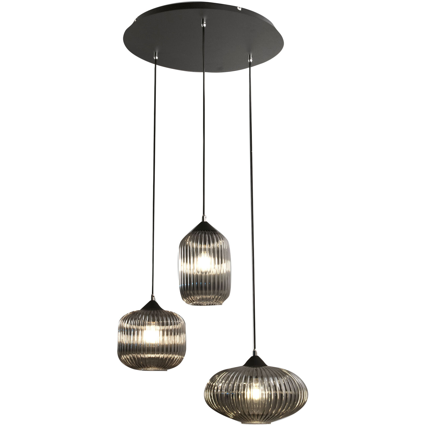 Pendellampe Nawal grau Metall/Glas B 58 cm