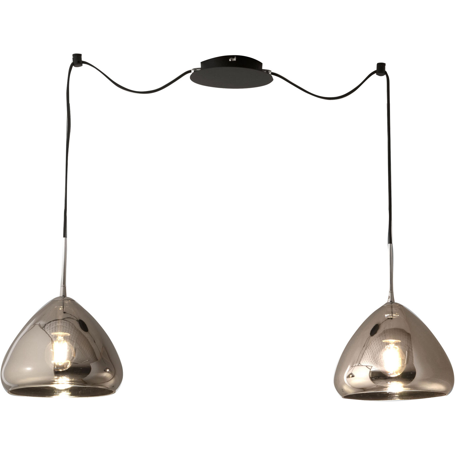Pendellampe Ove verchromt Metall/Glas