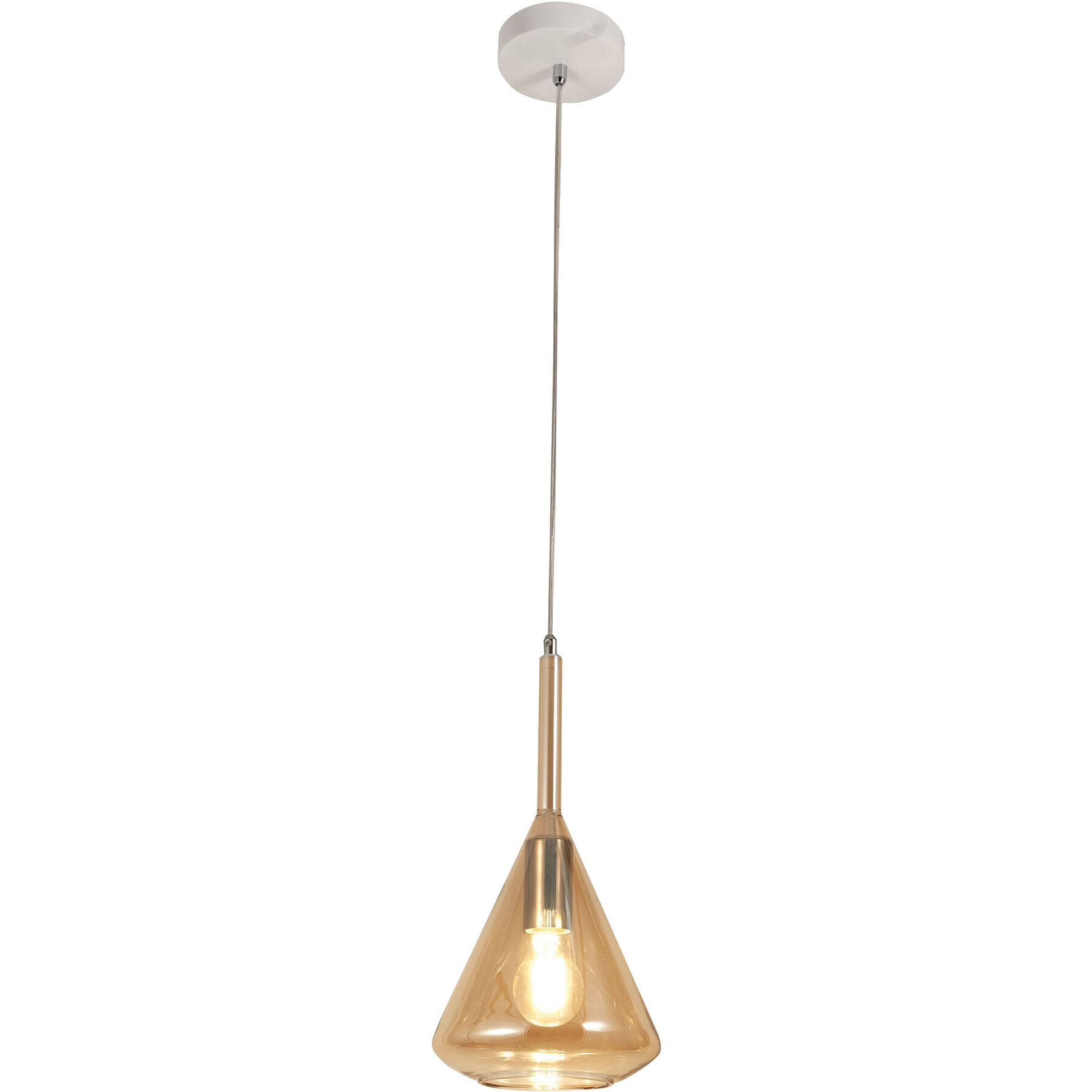 Pendellampe Tulisa amber Metall/Glas B 20 cm
