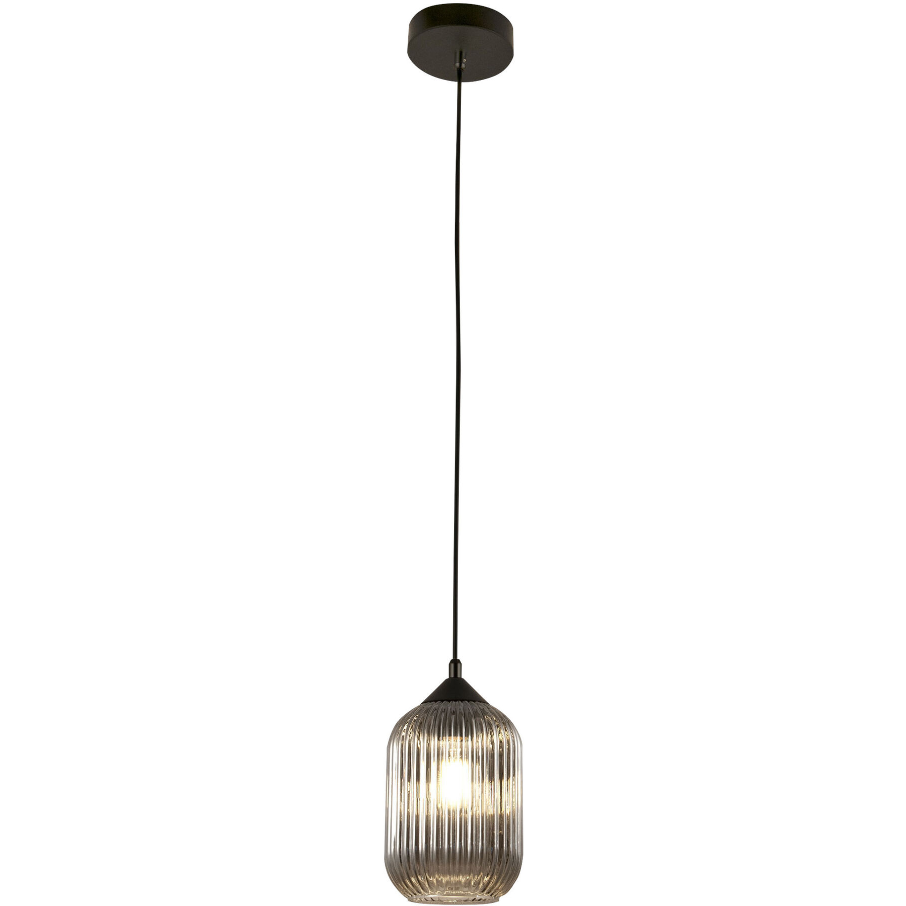 Pendellampe Poncio grau Metall/Glas B 14 cm