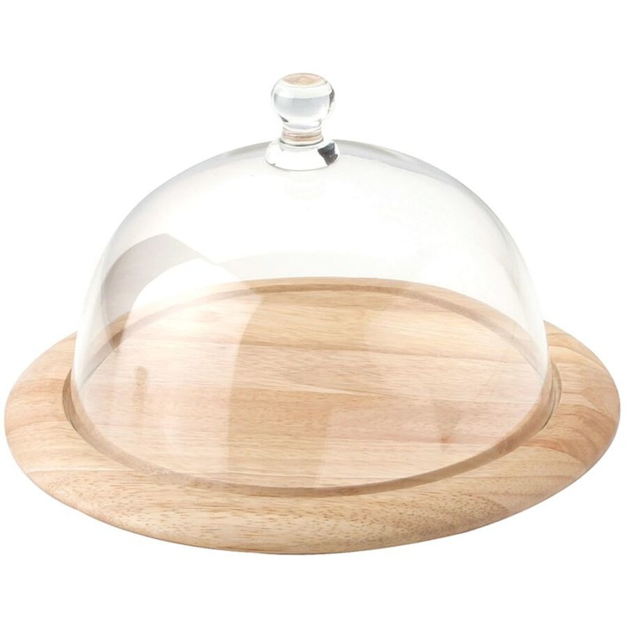 Campana per formaggio Continenta Transparent/Marrone Vetro/Legno 20 cm 20 cm