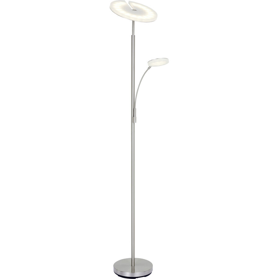 Stehlampe Tiras Kunststoff/Metall nickel H 180cm 28+5.5W LED