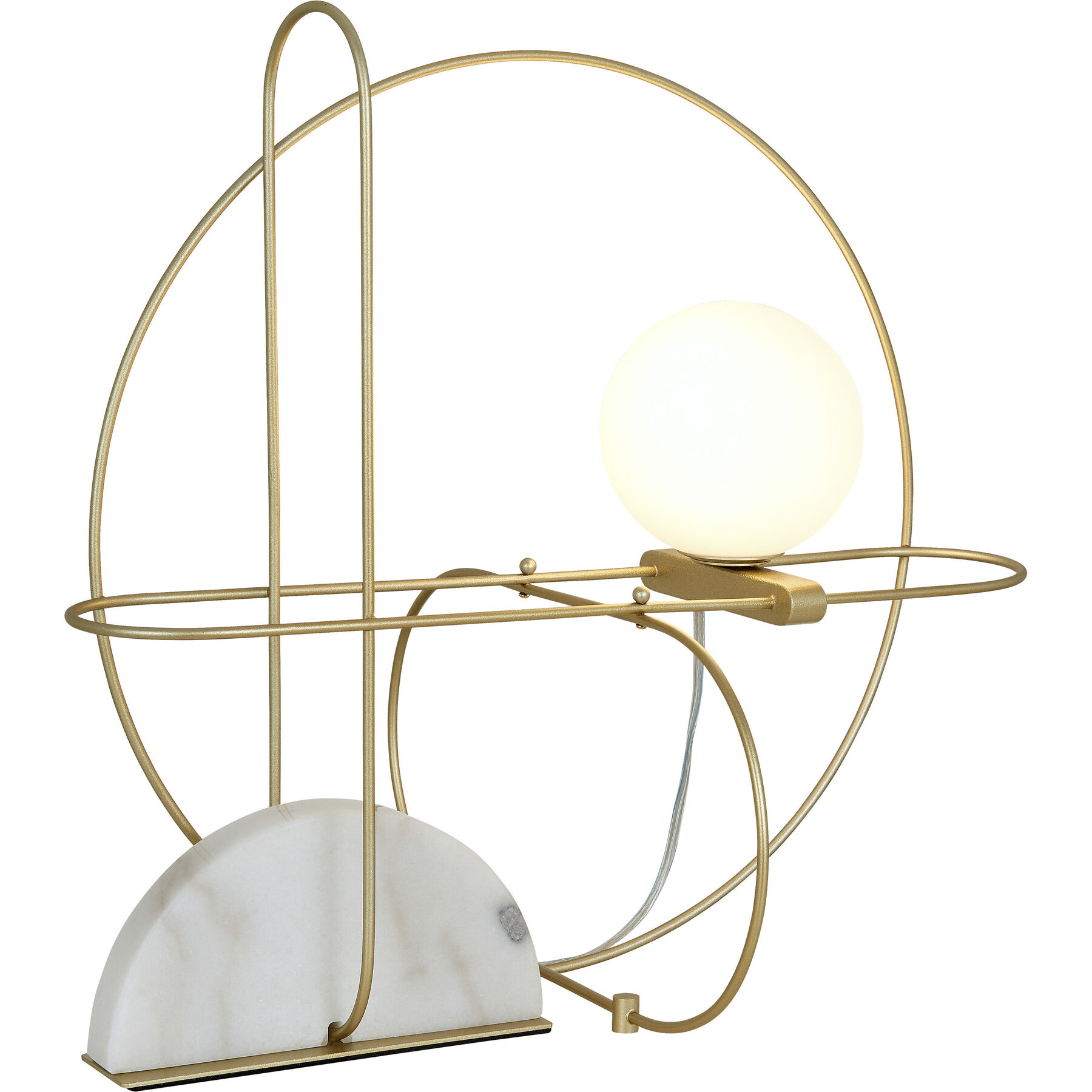Tischlampe Esna messing/weiss Marmor / Metall / Glas H 45 cm