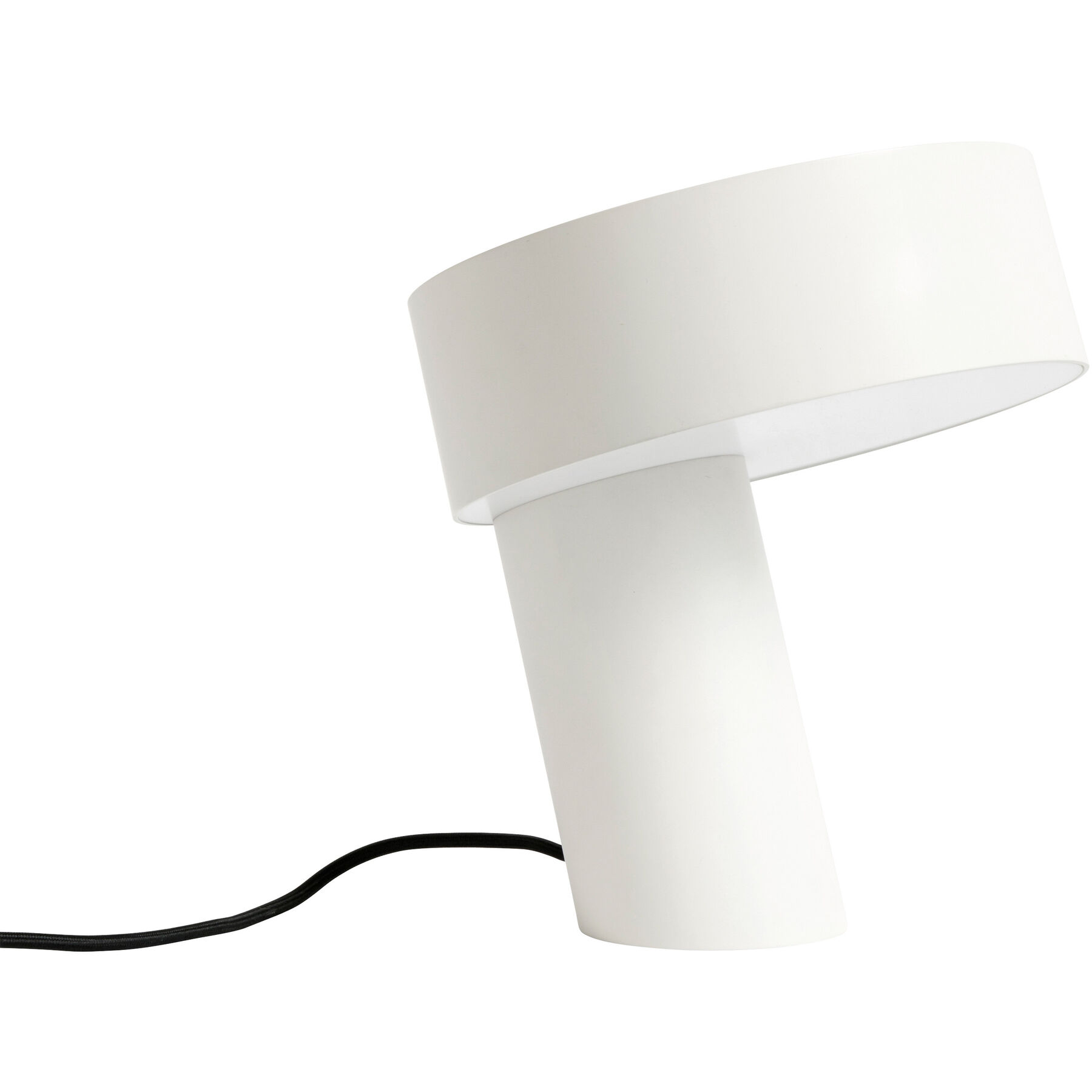 Designer-Tischlampe HAY Slant E27 weiss H 28 cm - Material: Aluminium - LED - LED Energiesparlampen