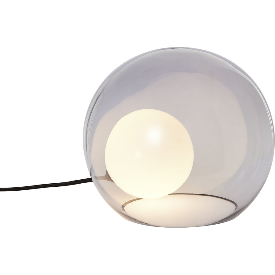 Tischlampe Dylan Grau Glas 25 cm 22 cm – Farbe: Smoke – Tischlampe