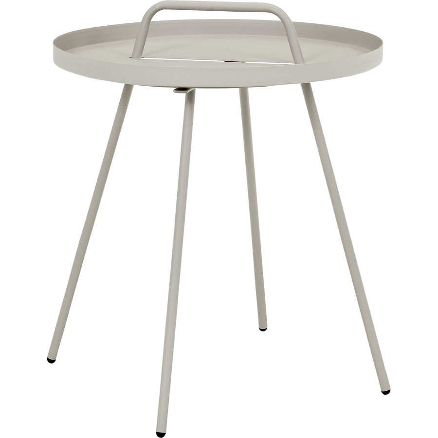 Beistelltisch Manaus Beige Metall 45 cm Ausziehbar