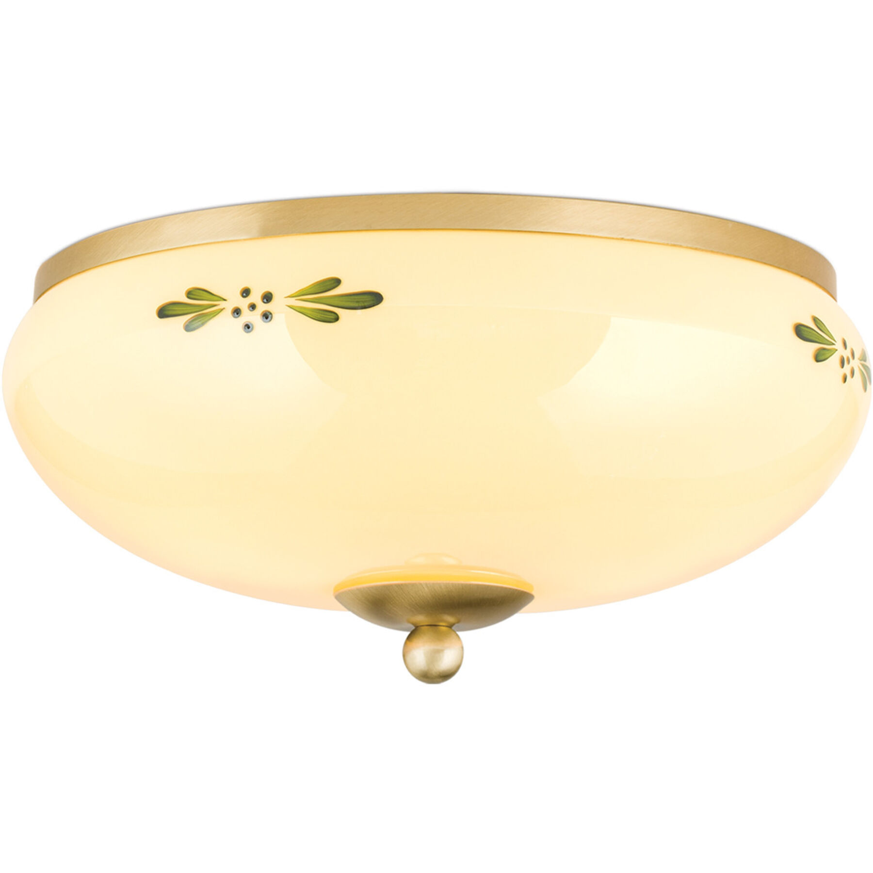 Deckenlampe Landhaus messing matt Glas/Stahl B 28 cm