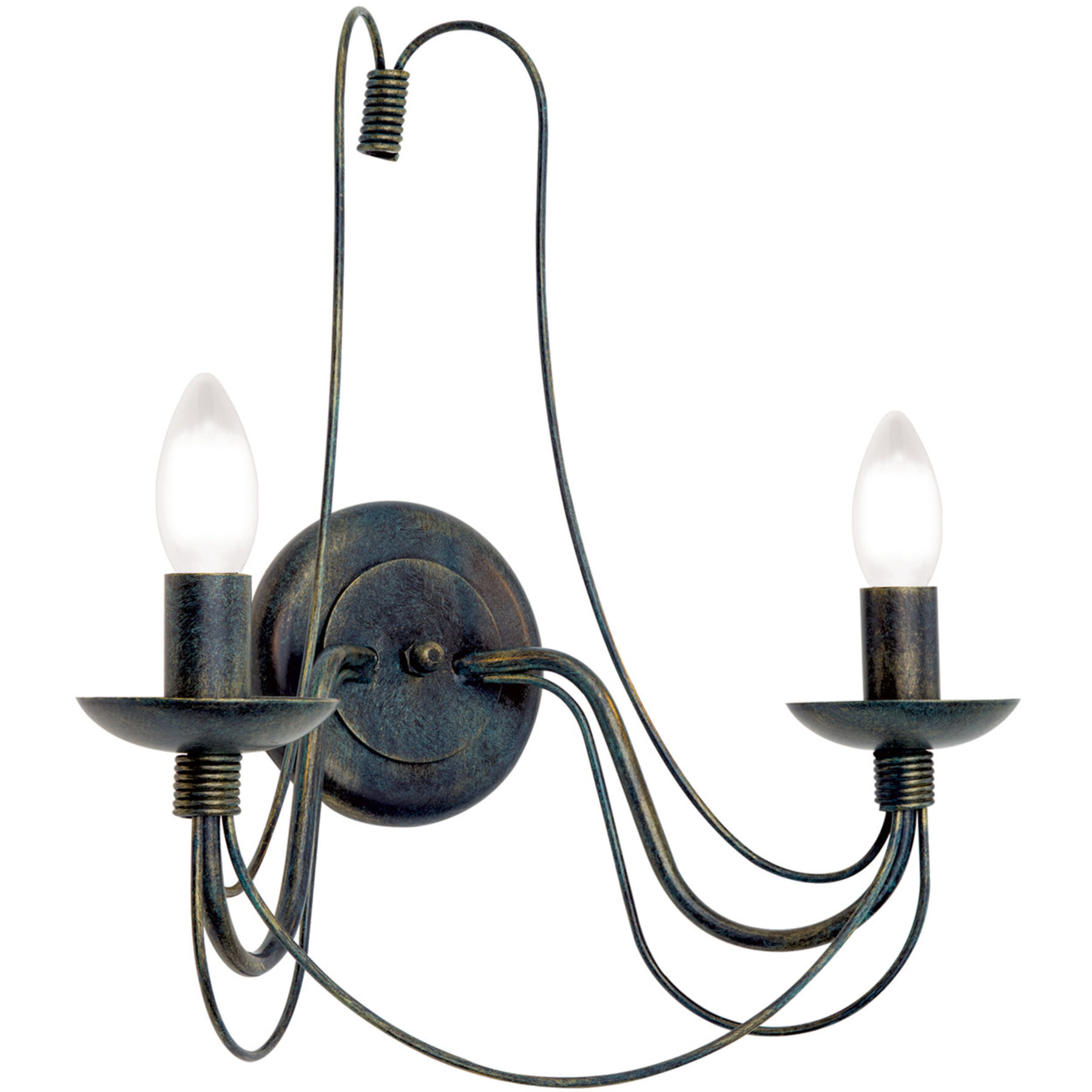 Wandlampe Vela Schwarz/grün Stahl B 39 cm