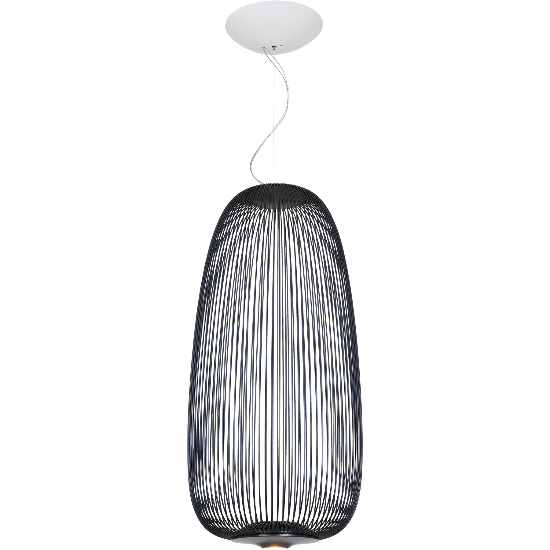 Foscarini Pendellampe Spokes MyLight 1 graphit Aluminium/Stahl 3316 lm Dimmbar B 33 cm - LED - Lichtfarbe: Extra warmweiss- LED Energiesparlampe