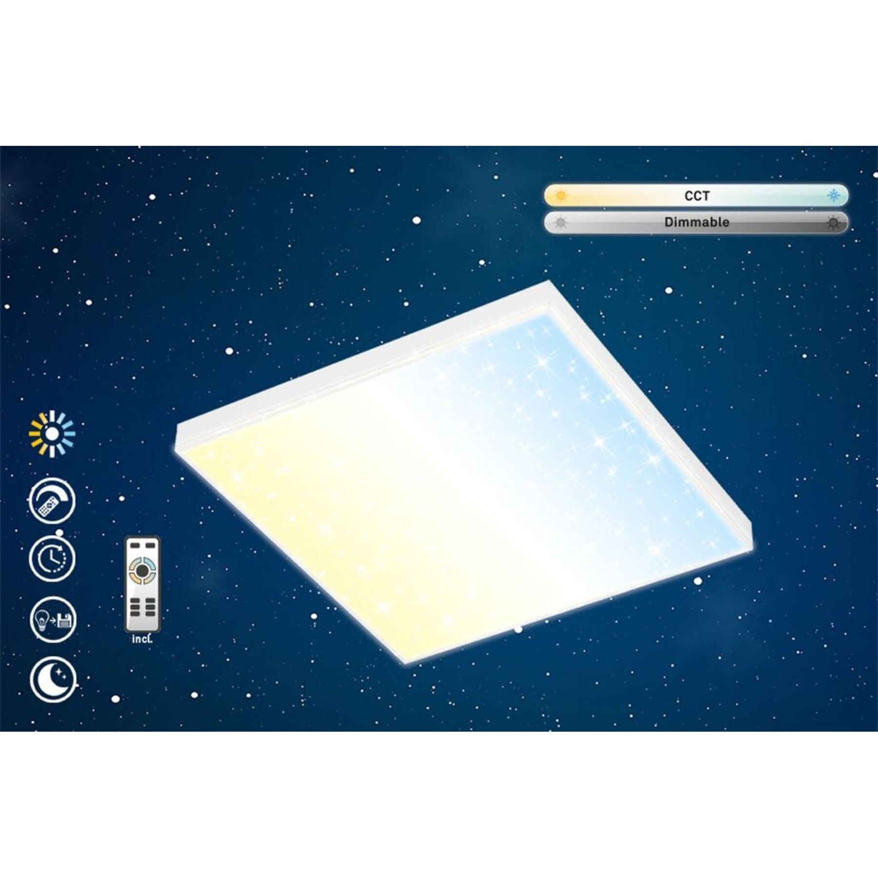 Deckenlampe Telefunken weiss Metall/Kunststoff 2400 lm Dimmbar B 45 cm - LED - Lichtfarbe: Warmweiss - Kaltes Tagesweiss- LED Energiesparlampe