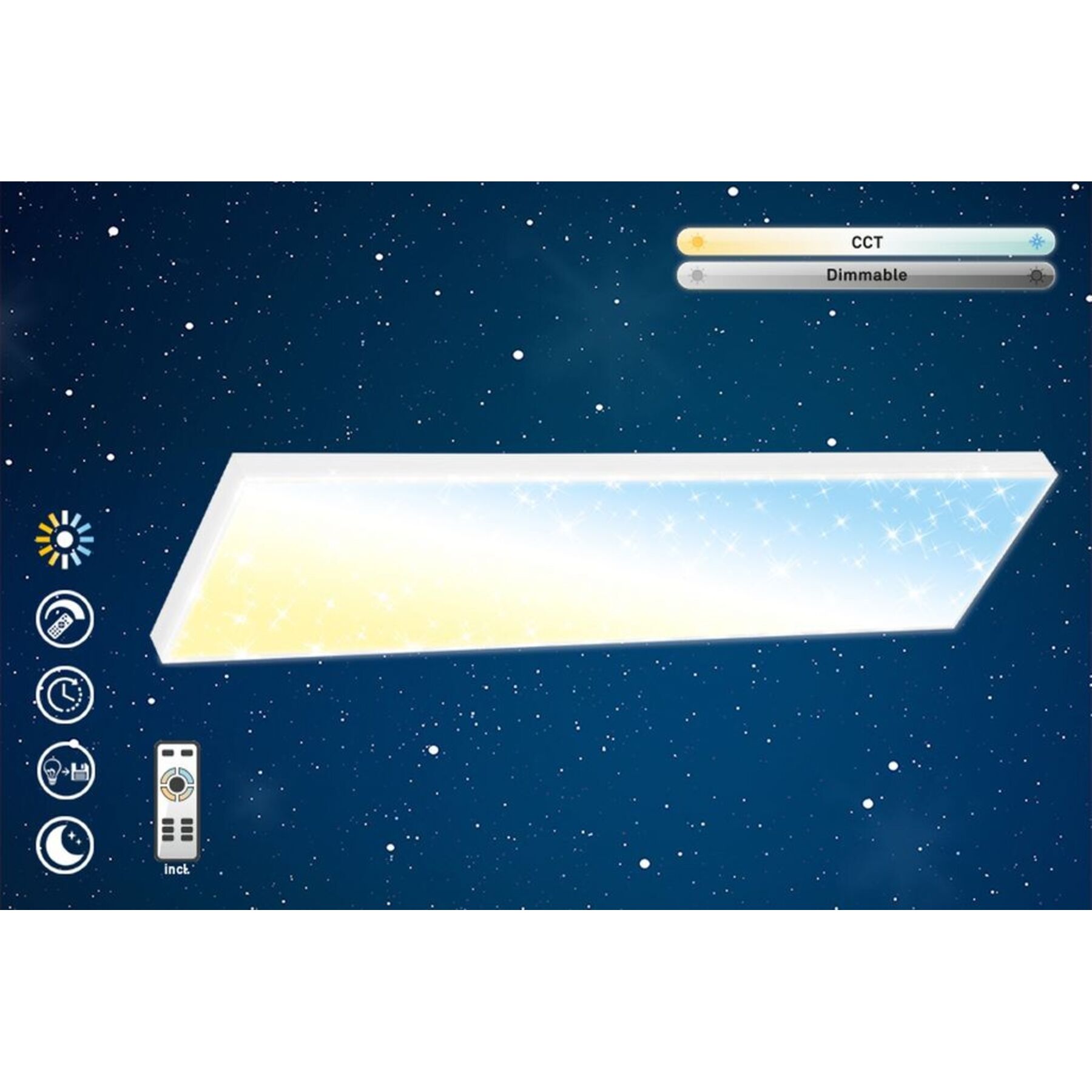 Deckenlampe Telefunken weiss Metall/Kunststoff 2400 lm Dimmbar B 100 mm - LED - Lichtfarbe: Warmweiss - Kaltes Tagesweiss- LED Energiesparlampe