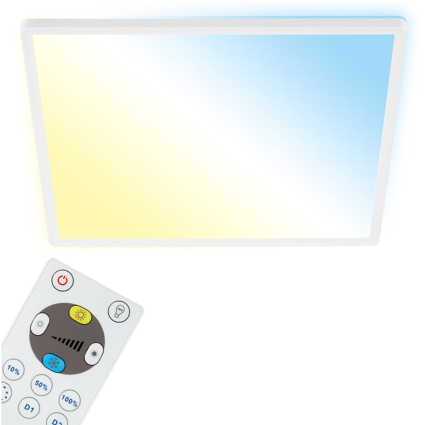 Deckenlampe Emma Weiss Kunststoff 3000 lm Dimmbar B 42 cm - LED - Lichtfarbe: Warmweiss - Kaltes Tagesweiss - LED Energiesparlampen