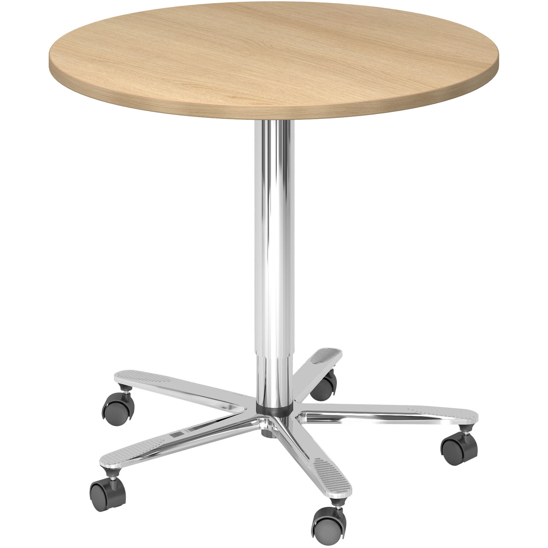 Besprechungstisch Office eiche Holzwerkstoff B 80 T 80 cm - Farbe: Eiche/Chrome - Besprechungstisch