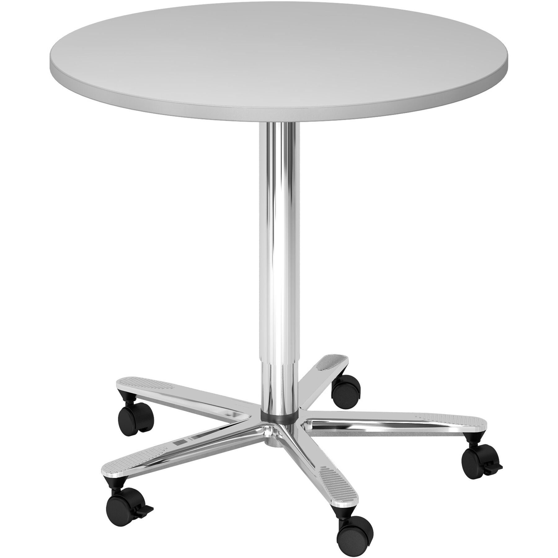 Besprechungstisch Office grau Holzwerkstoff B 80 T 80 cm - Farbe: Grau/Chrome - Besprechungstisch