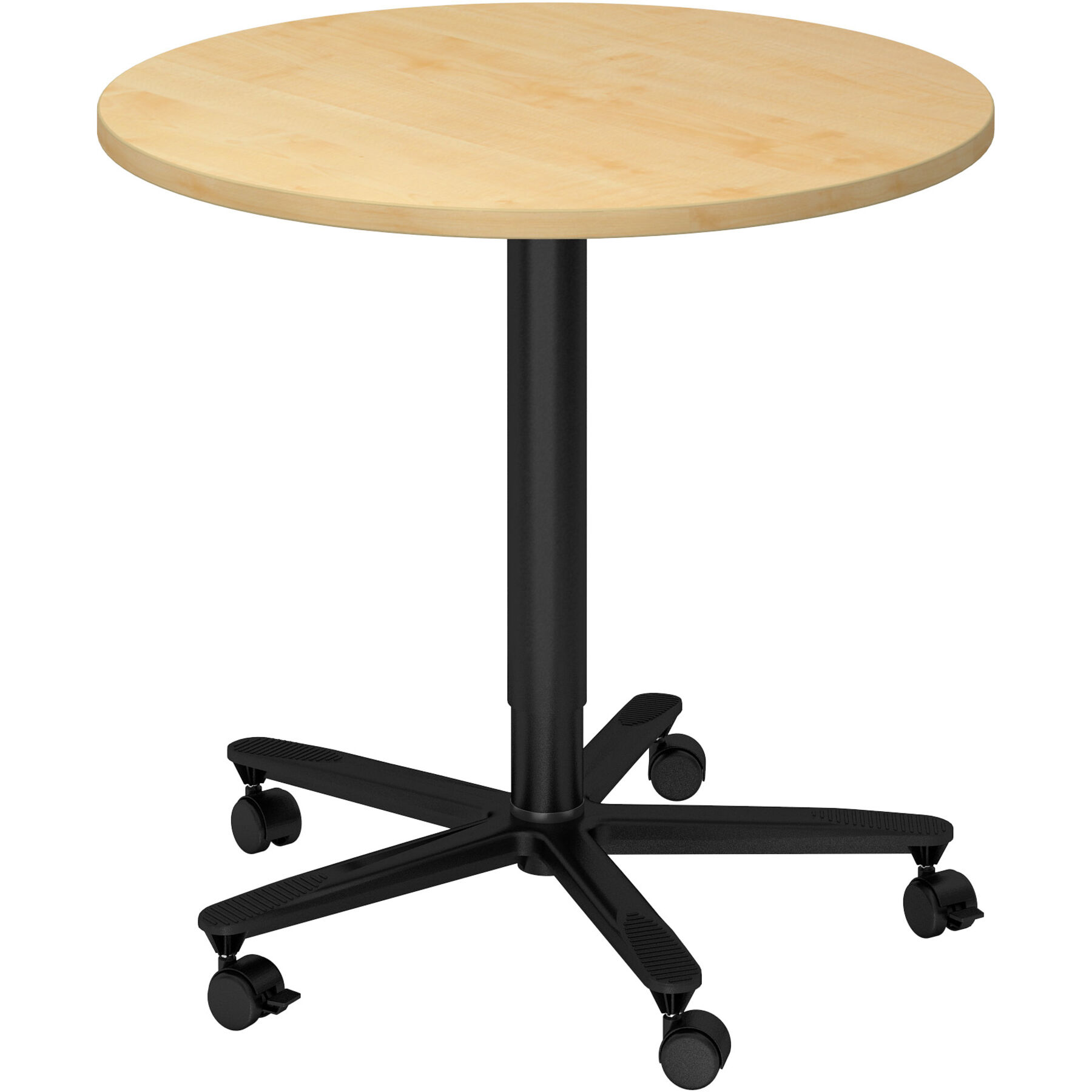 Besprechungstisch Office Ahorn Holzwerkstoff Höhenverstellbar B 80 T 80 cm - Farbe: Ahorn/Schwarz - Besprechungstisch