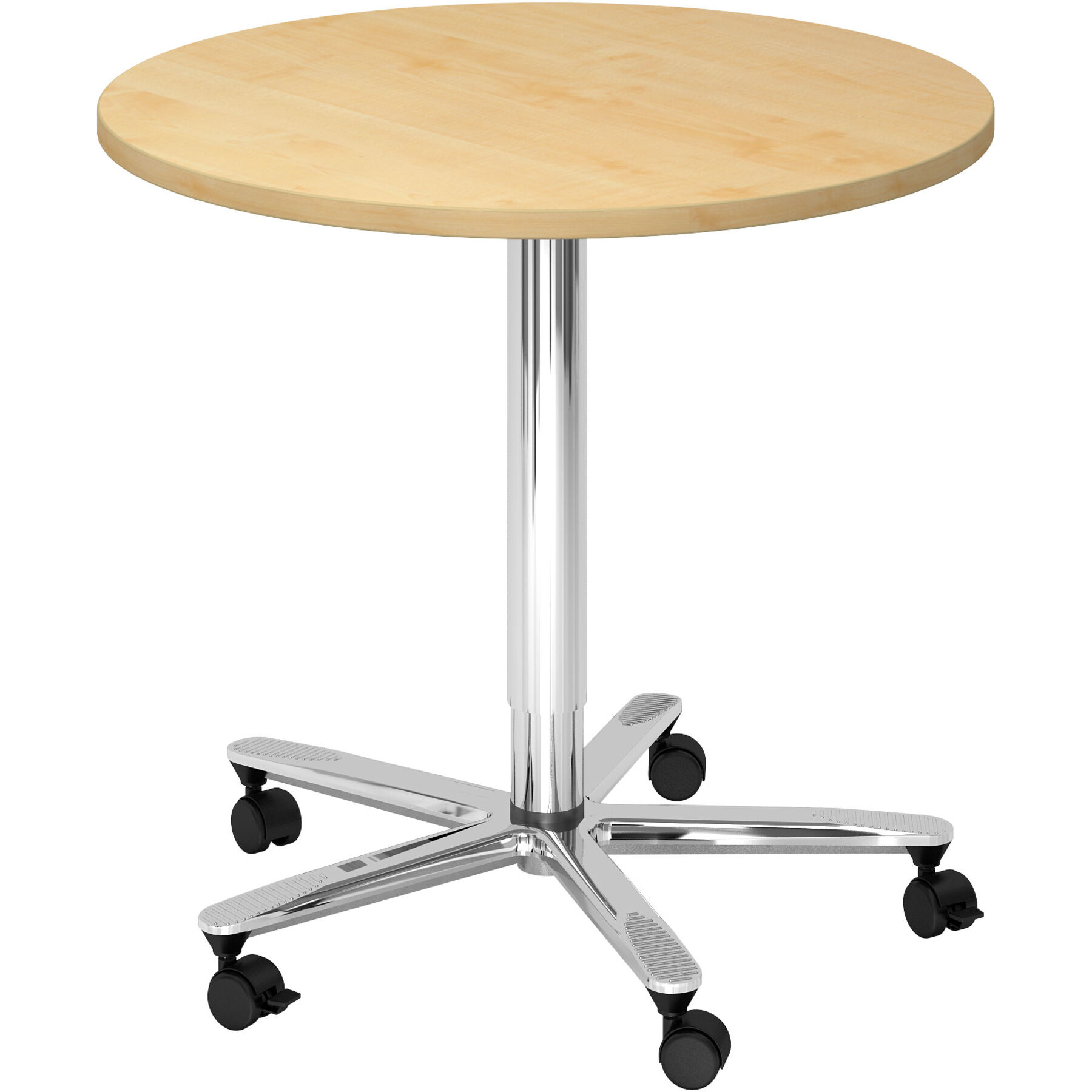 Besprechungstisch Office Ahorn Holzwerkstoff B 80 T 80 cm - Farbe: Ahorn/Chrome - Besprechungstisch