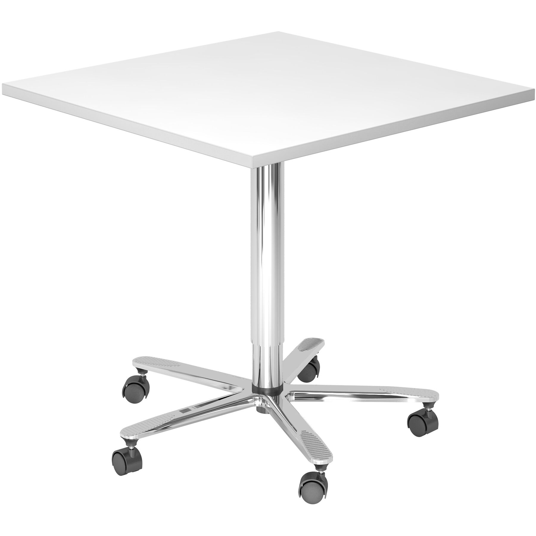 Besprechungstisch Office weiss Holzwerkstoff B 80 T 80 cm - Farbe: Weiss/Chrome - Besprechungstisch