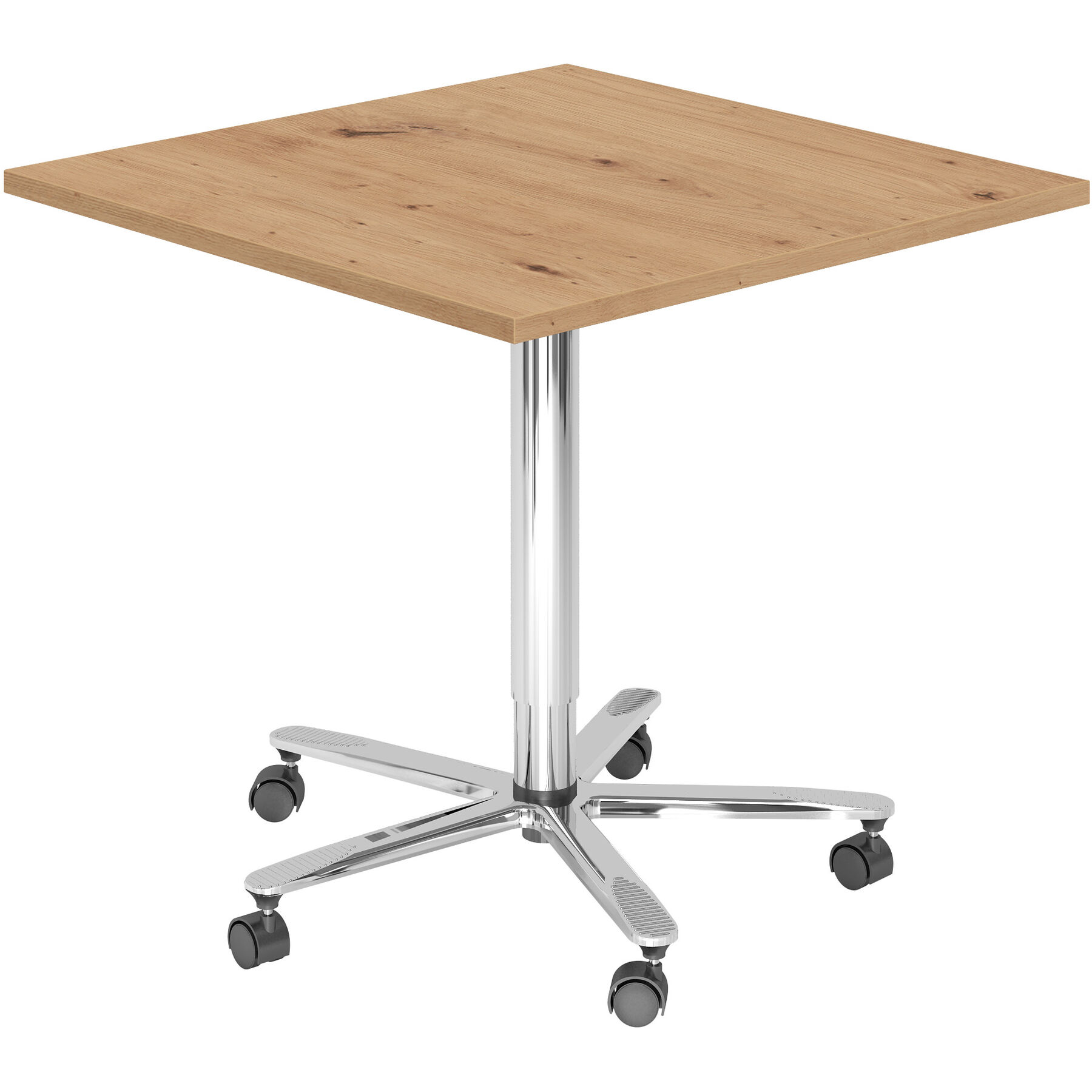 Besprechungstisch Office Asteiche Holzwerkstoff B 80 T 80 cm - Farbe: Asteiche/Chrome - Besprechungstisch