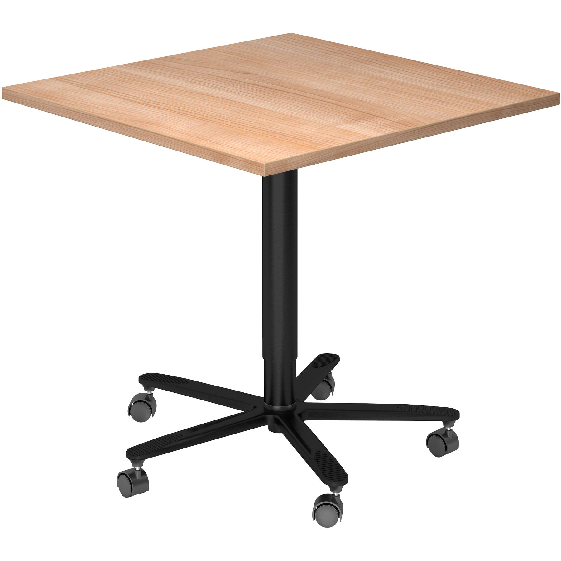 Besprechungstisch Office nussbaum Holzwerkstoff B 80 T 80 cm - Farbe: Nuss/Schwarz - Besprechungstisch