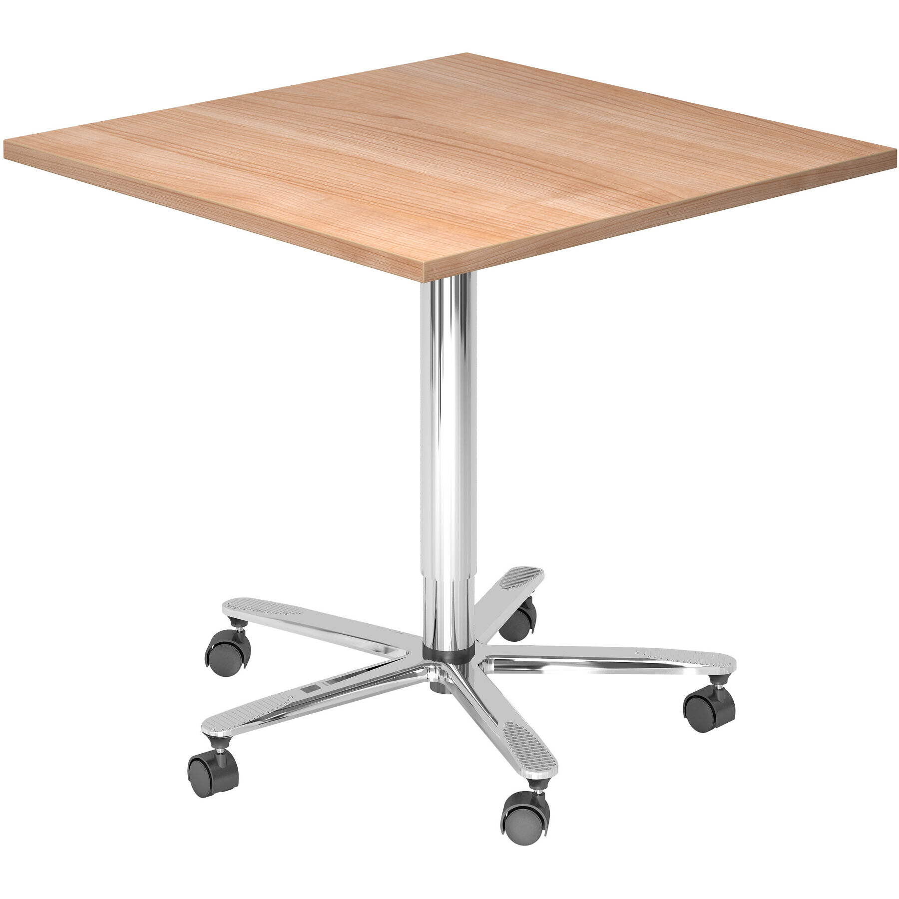 Besprechungstisch Office nussbaum Holzwerkstoff B 80 T 80 cm - Farbe: Nuss/Chrome - Besprechungstisch