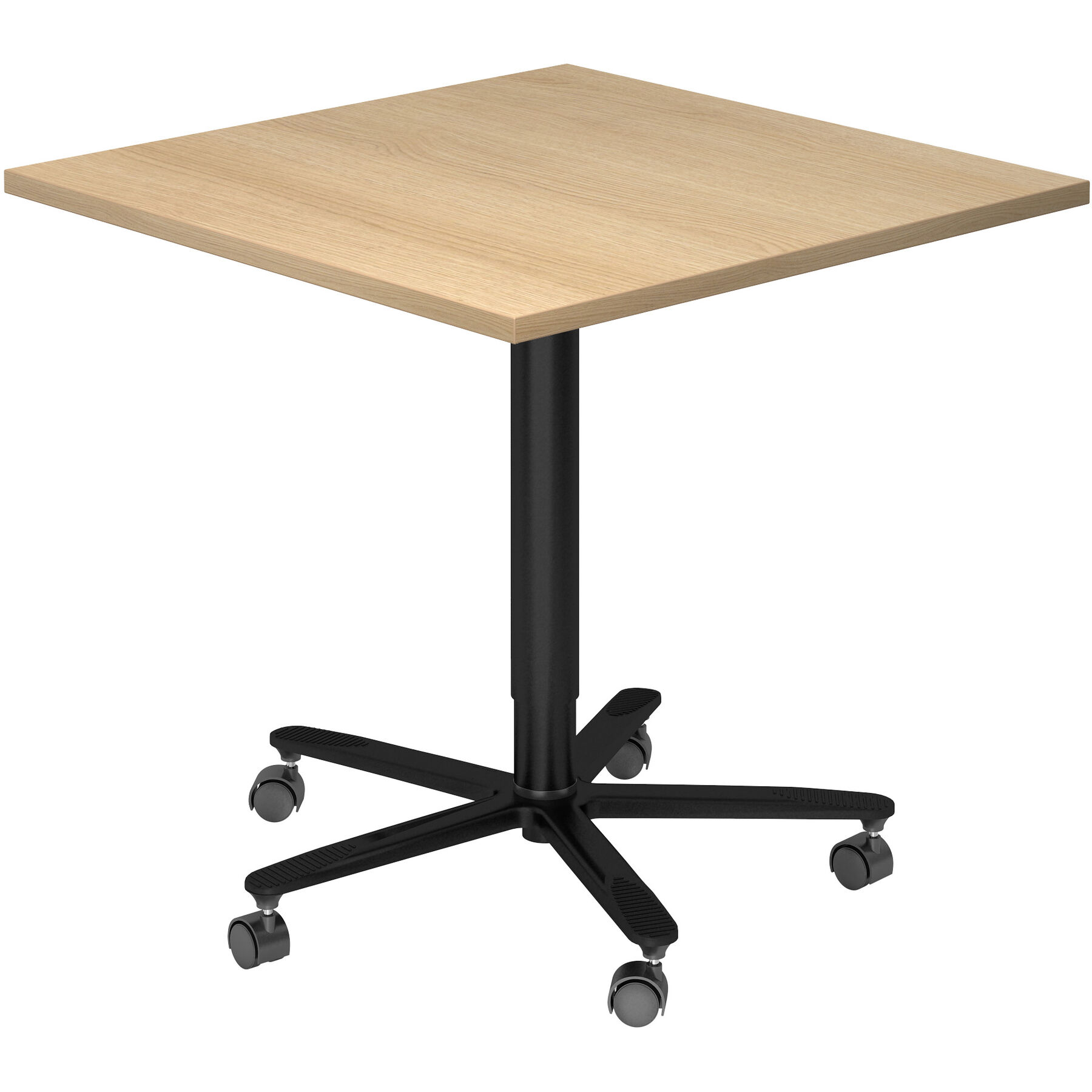 Besprechungstisch Office eiche Holzwerkstoff Höhenverstellbar B 80 T 80 cm - Farbe: eiche/schwarz - Besprechungstisch