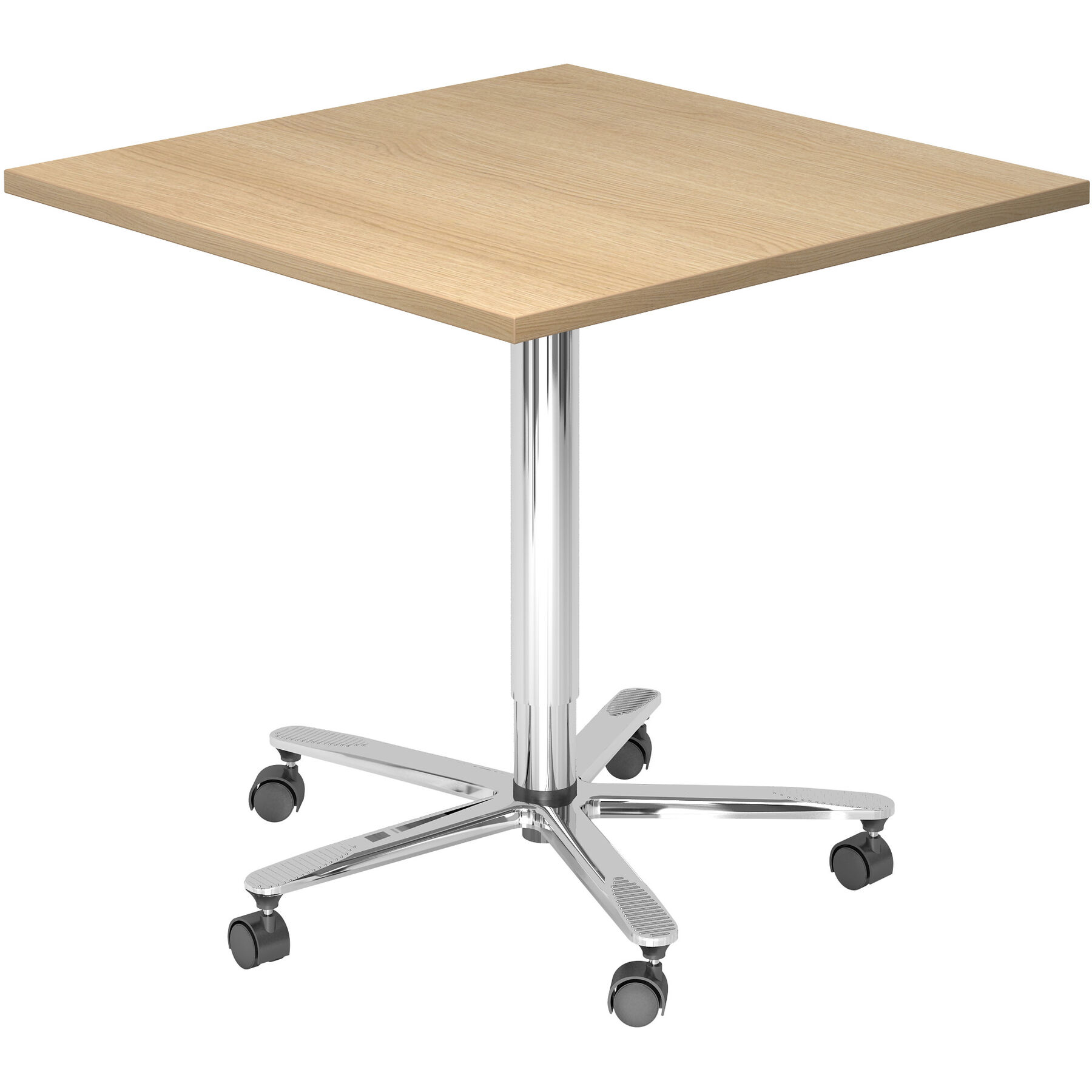 Besprechungstisch Office eiche Holzwerkstoff Höhenverstellbar B 80 T 80 cm - Farbe: Eiche/Chrome - Besprechungstisch