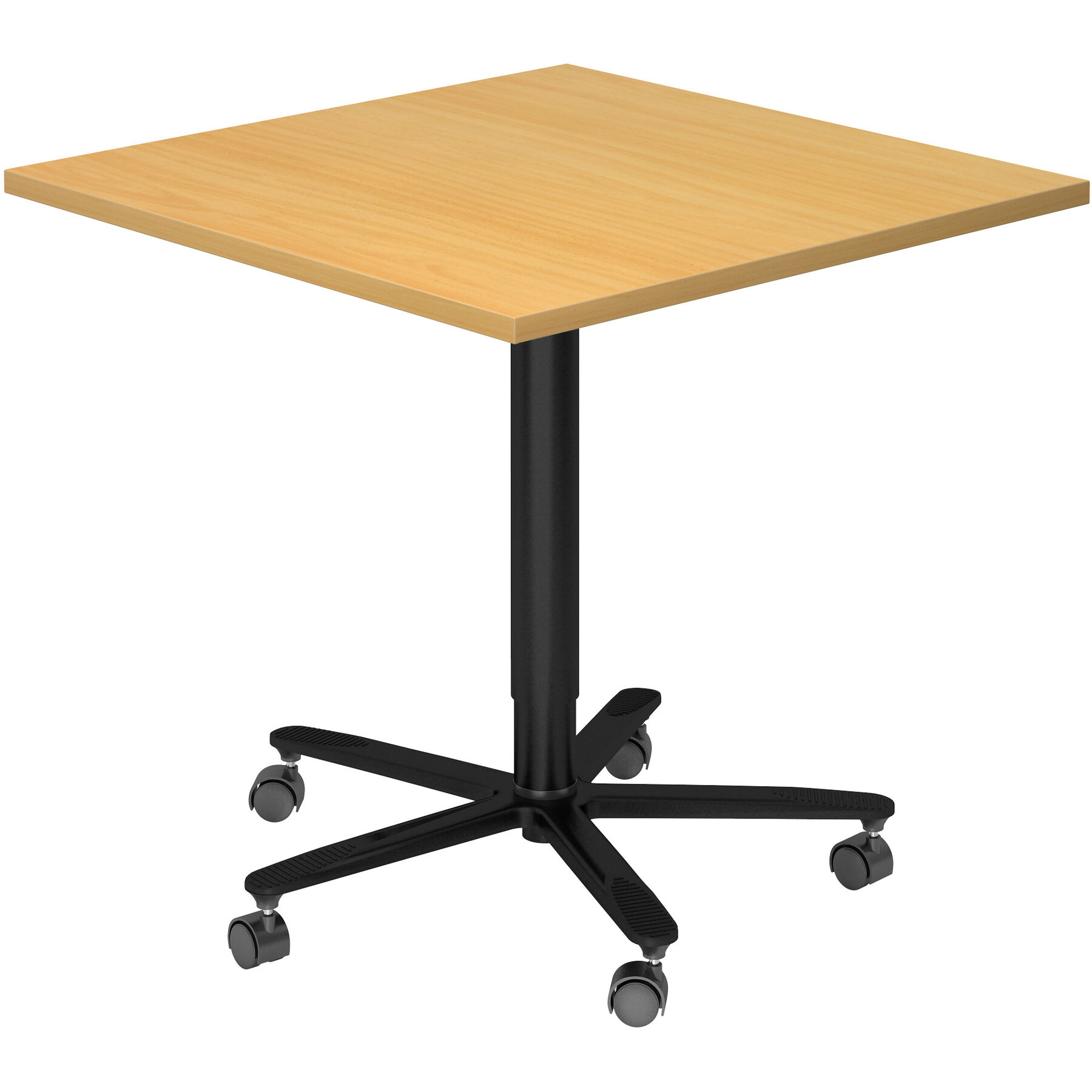 Besprechungstisch Office buche Holzwerkstoff Höhenverstellbar B 80 T 80 cm - Farbe: Buche/Schwarz - Besprechungstisch