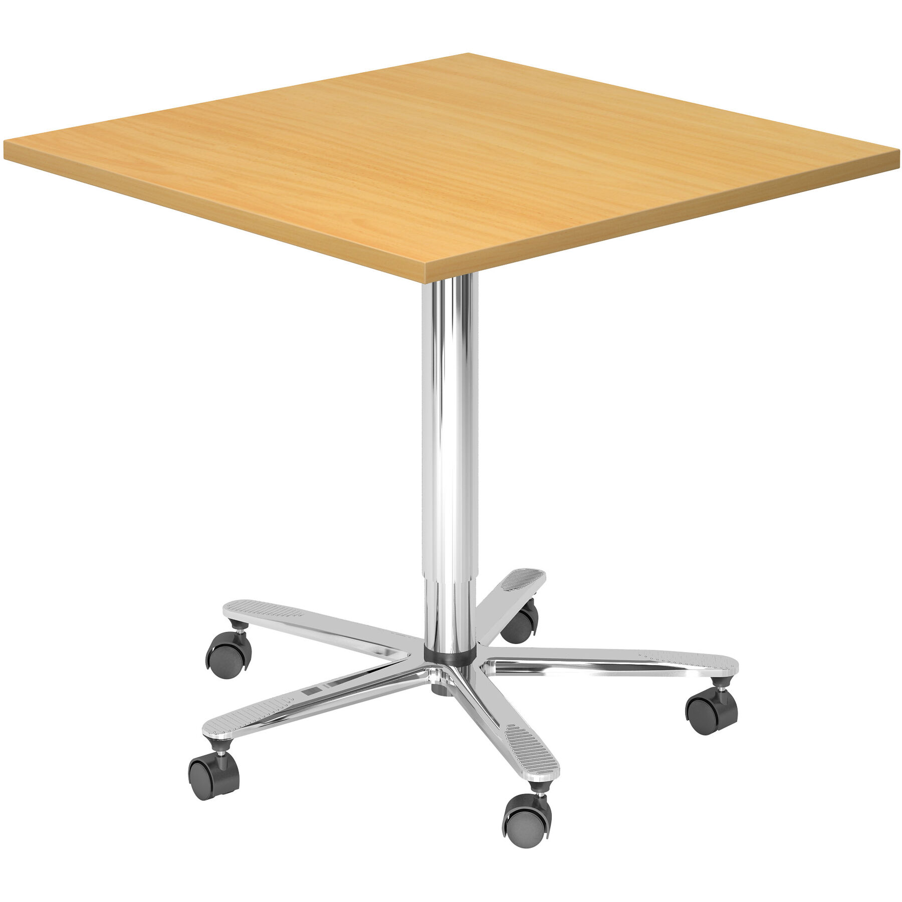 Besprechungstisch Office buche Holzwerkstoff B 80 T 80 cm - Farbe: Buche/Chrome - Besprechungstisch