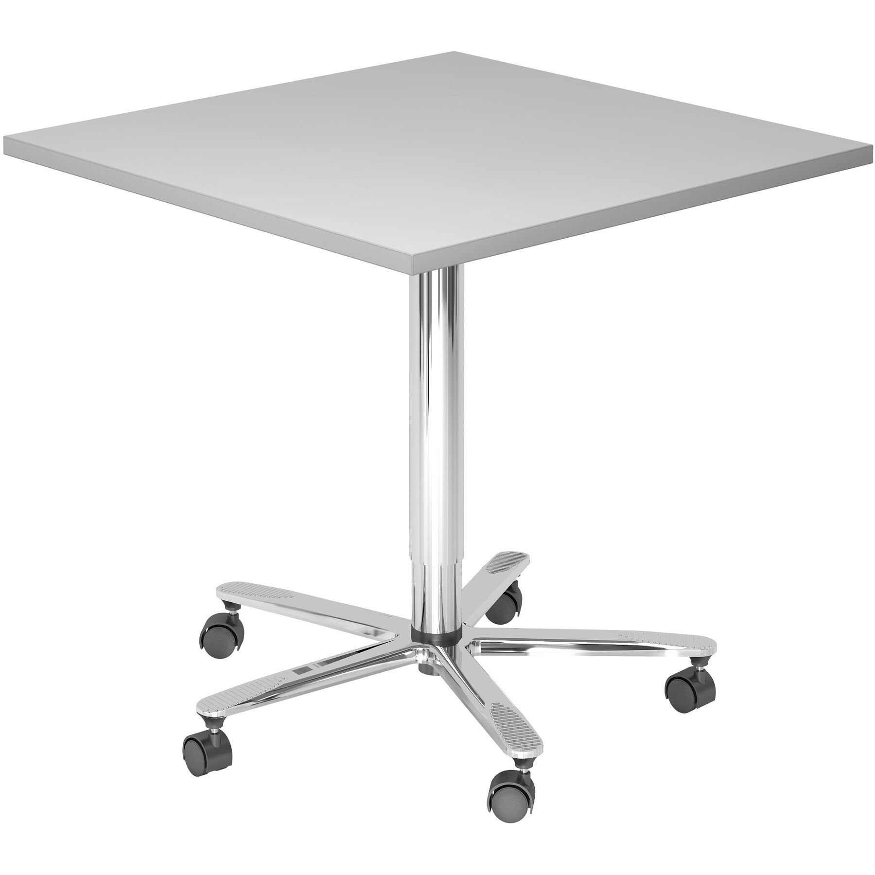 Besprechungstisch Office grau Holzwerkstoff B 80 T 80 cm - Farbe: Grau/Chrome - Besprechungstisch