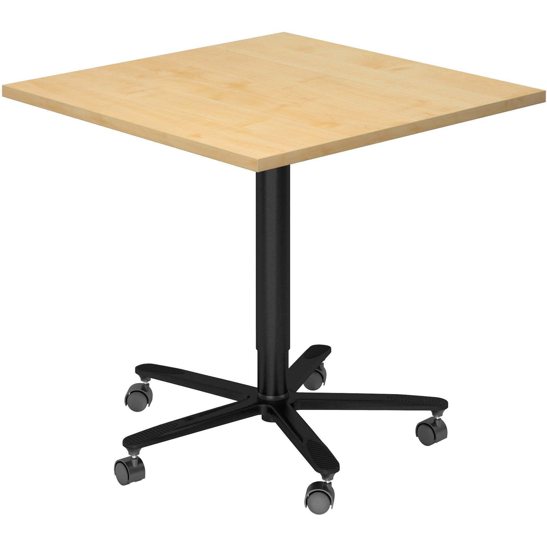 Besprechungstisch Office Ahorn Holzwerkstoff Höhenverstellbar B 80 T 80 cm - Farbe: Ahorn/Schwarz - Besprechungstisch