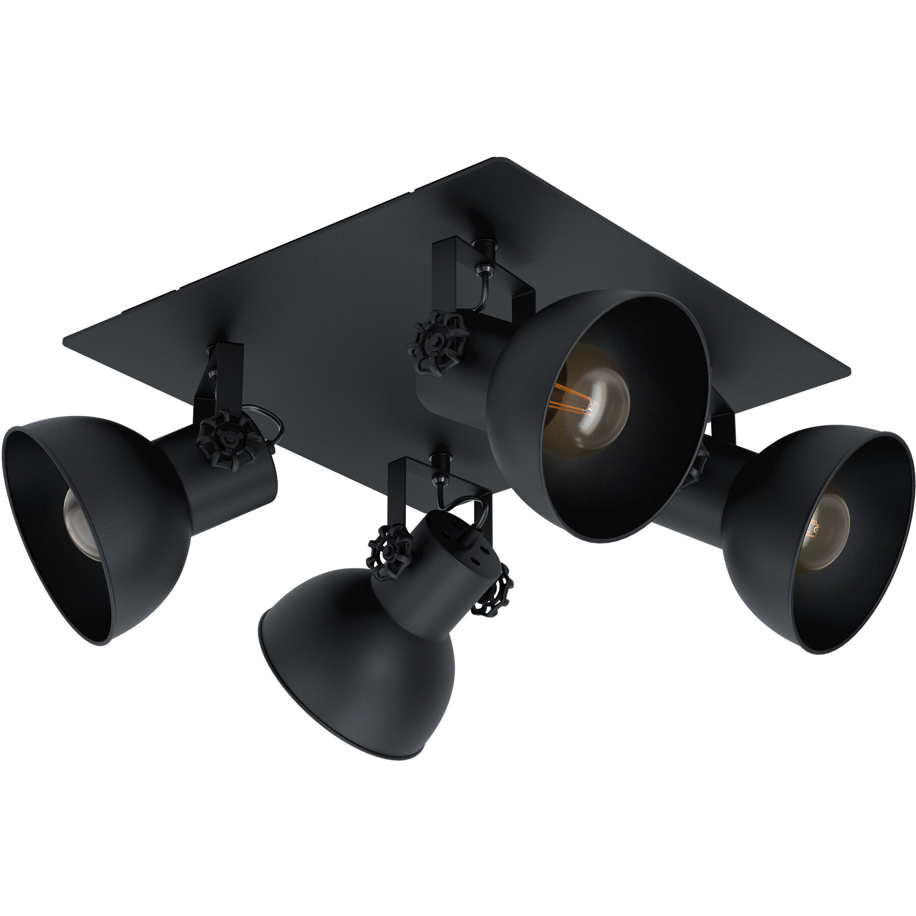 Eglo Spot Barnstaple 1 Schwarz Holz/Stahl B 45 cm