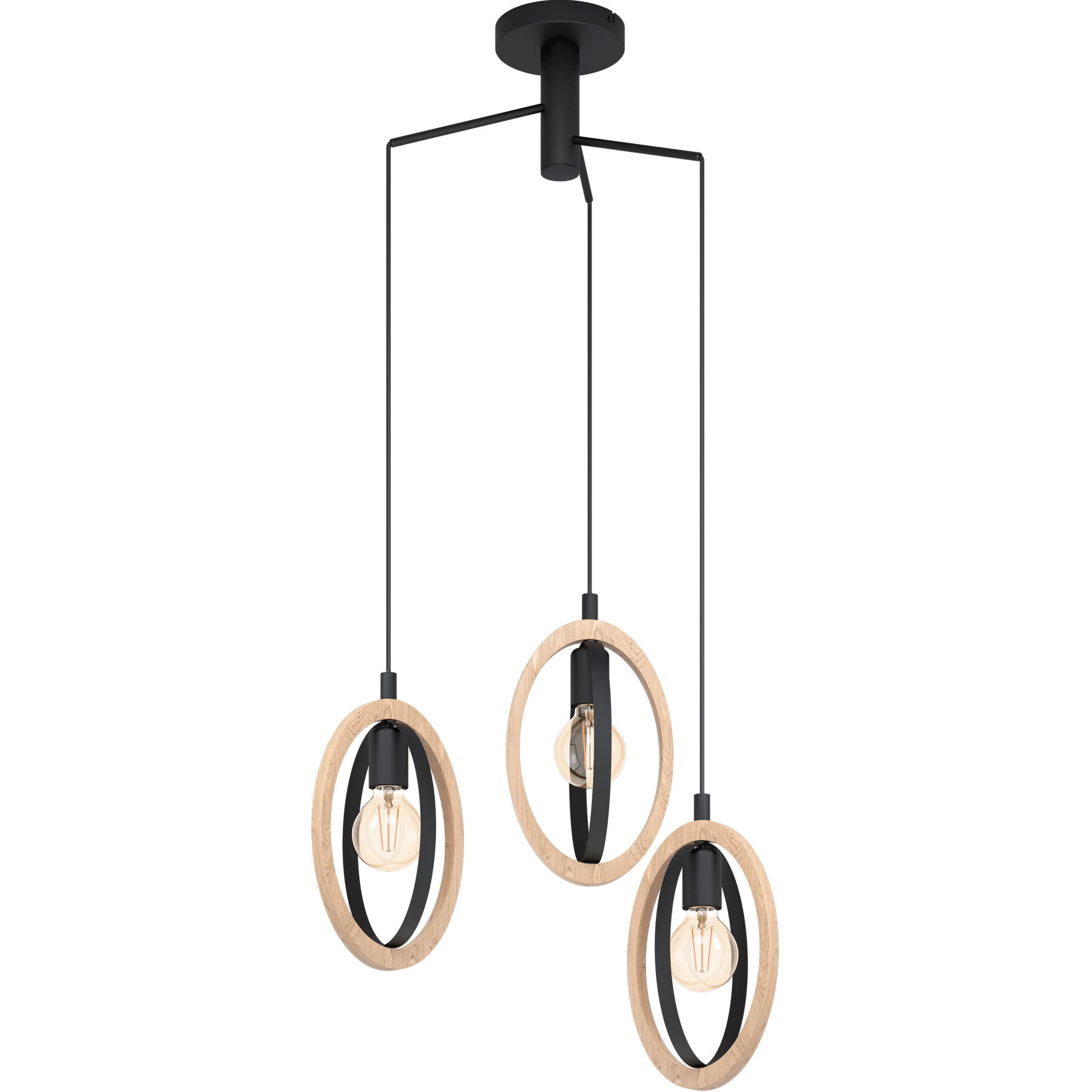 Eglo Pendellampe Layham Braun/schwarz Holz/Stahl B 61.5 cm