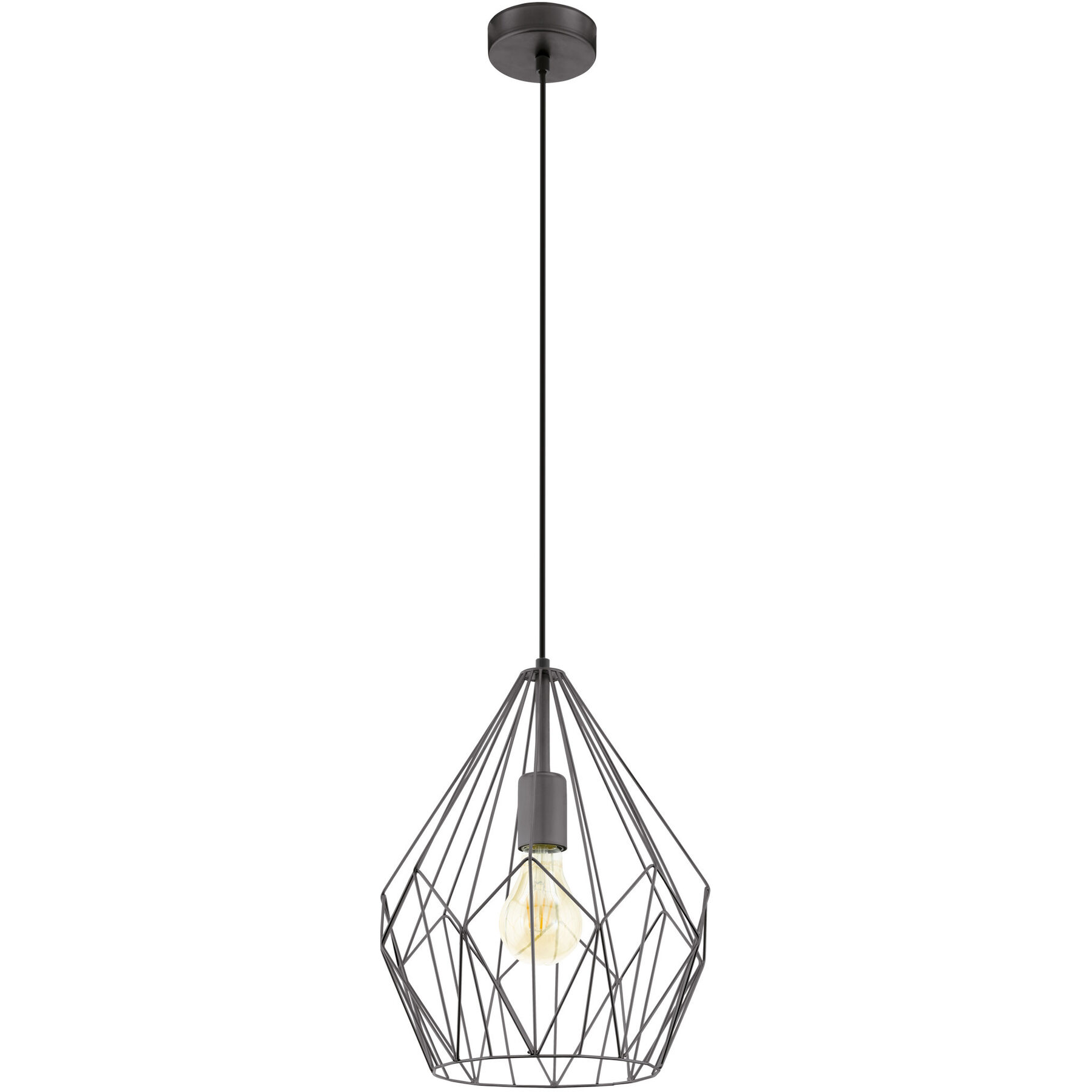 Eglo Pendellampe Carlton Schwarz Stahl B 31 cm