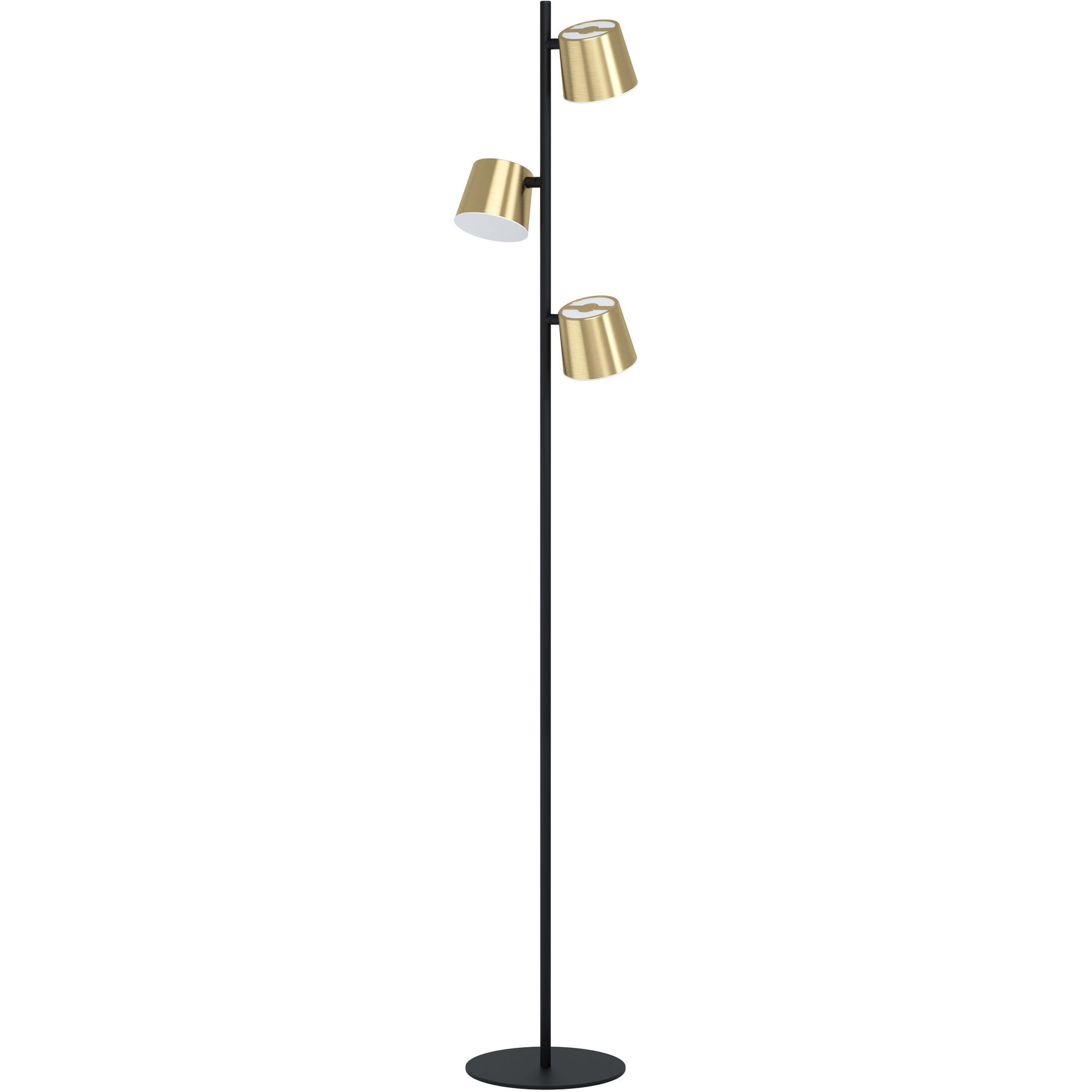 Eglo Stehlampe Altamira Schwarz, messing Stahl H 158.5 cm - LED - Lichtfarbe: Warmweiss - LED Energiesparlampen