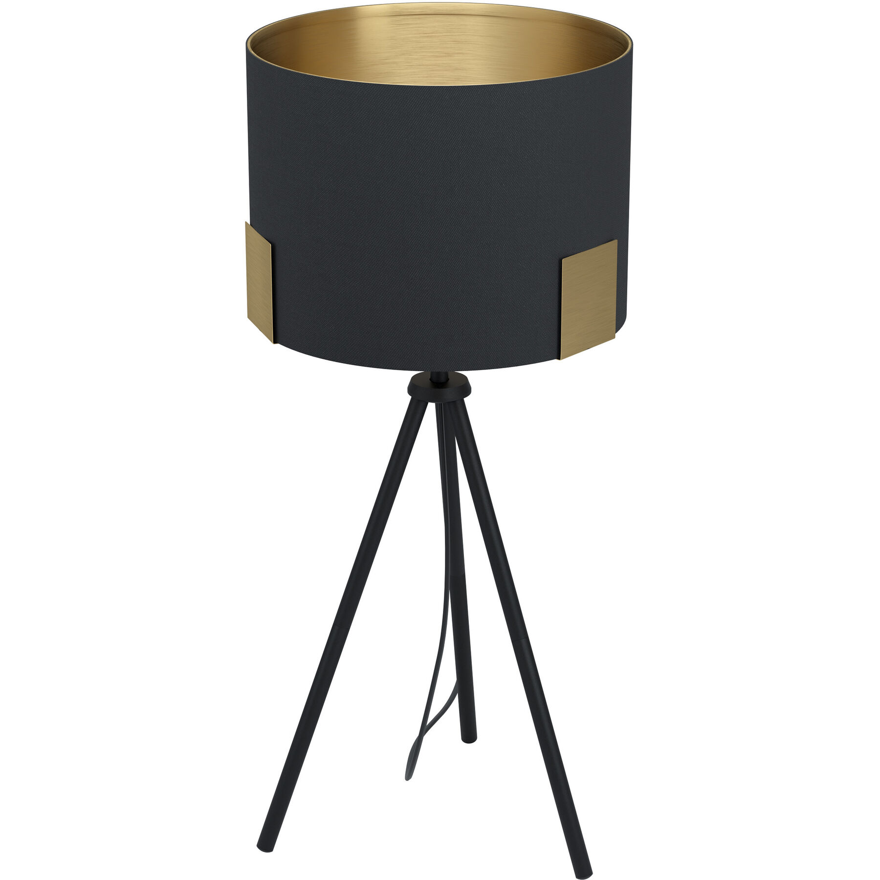 Eglo Tischlampe Tortola 1 Schwarz/messing Stahl H 59 cm