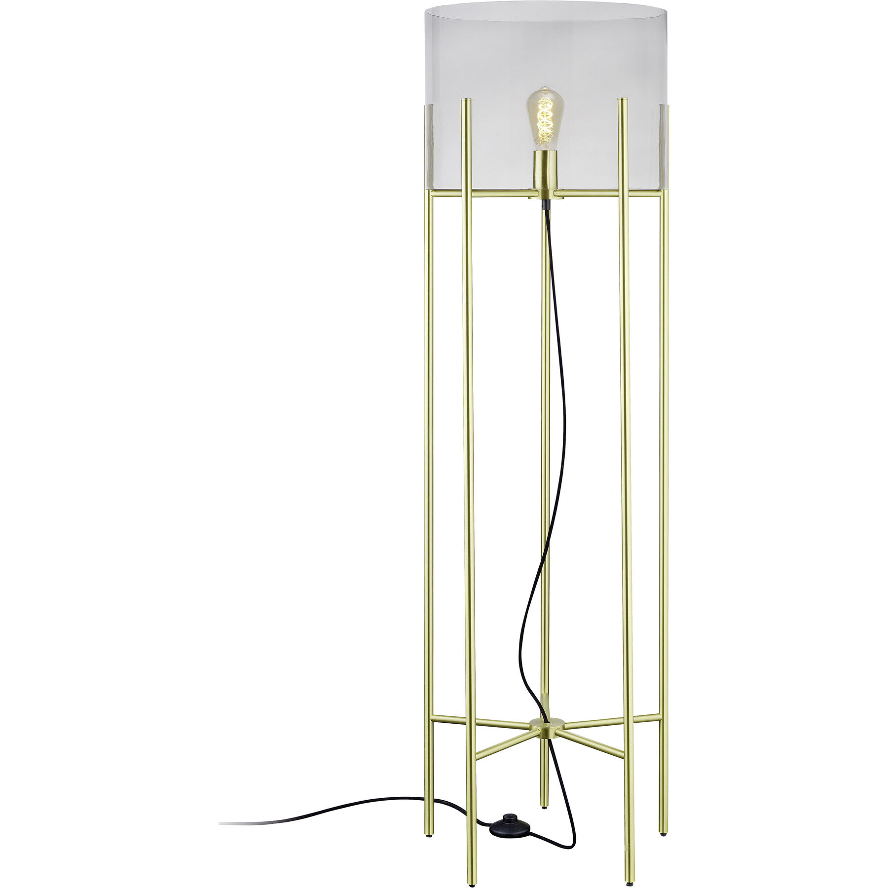 Bankamp Designer-Stehlampe Heritage Transparent/Gold Aluminium/Glas H 127 cm