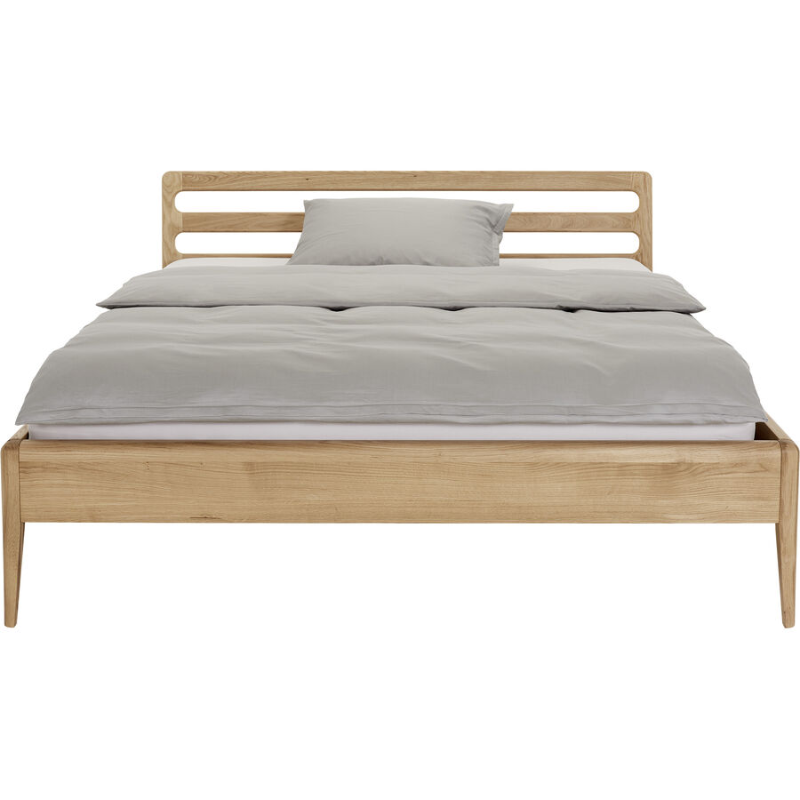 Bett Lund Braun Holz 160 x 200 cm - Farbe: natur - Material: Eiche - Möbel Konfigurator: Traummöbel individuell zusammenstellen - Bett