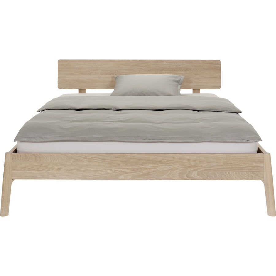 Bett Lund Braun Holz 160 x 200 cm - Farbe: natur - Material: Eiche - Bett