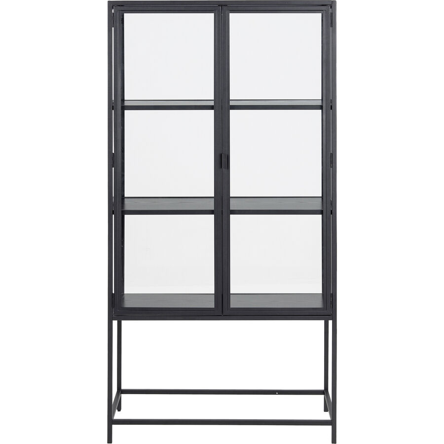 Vitrine Quinto Schwarz Metall/Glas 77 cm 150 cm 35 cm - Vitrine