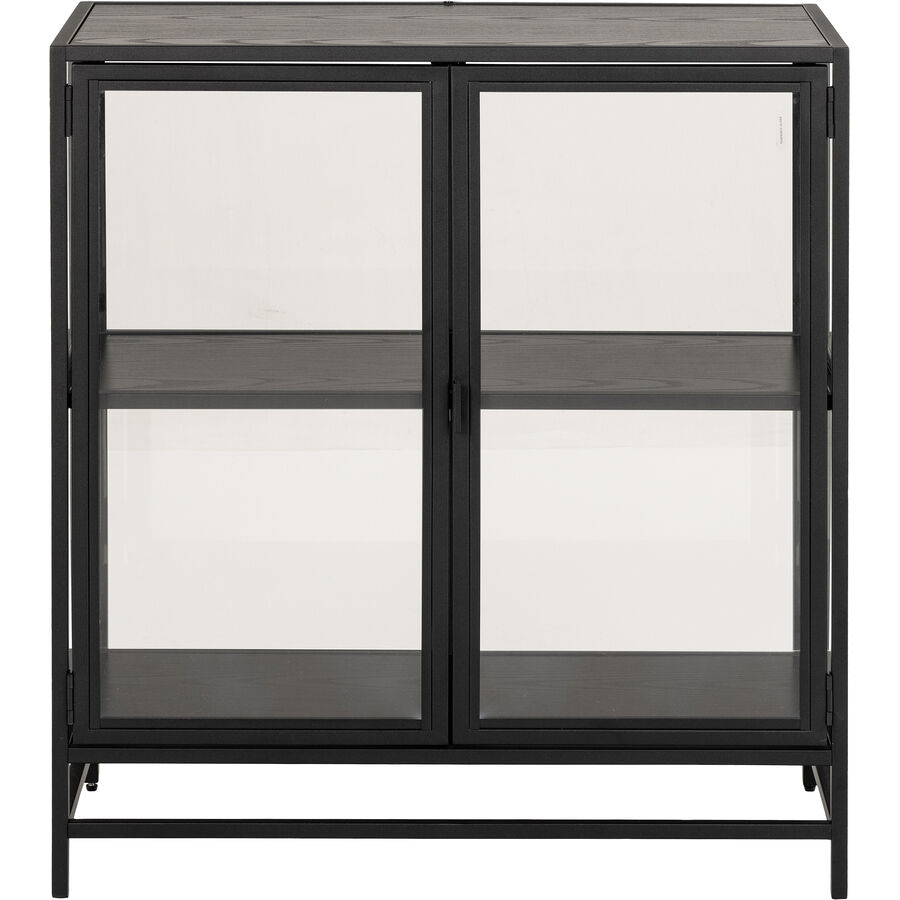 Vitrine Quinto schwarz Metall/Glas B 77 cm H 86.4 cm