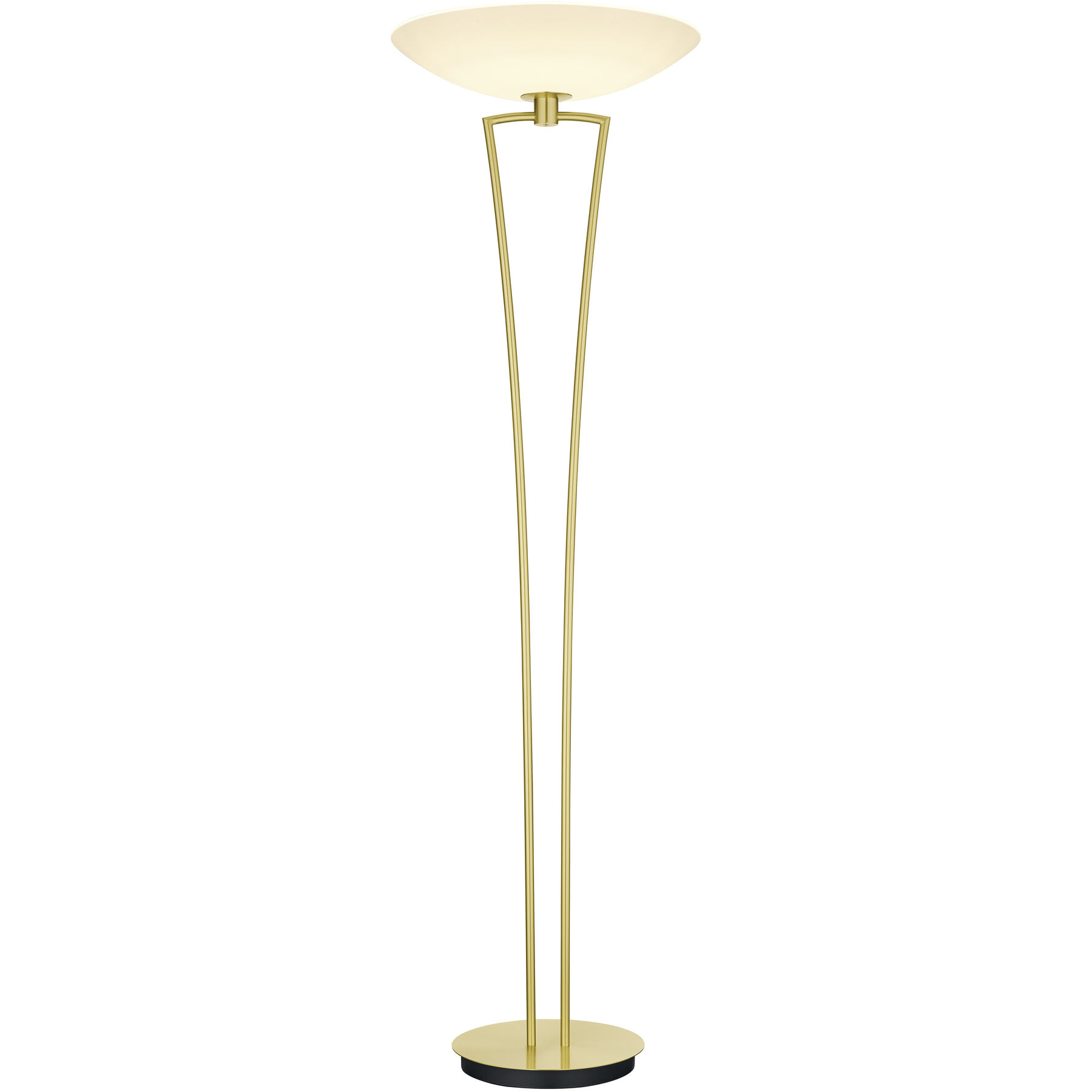 Bankamp Designer-Stehlampe Lady messing matt Messing/Glas 3100 lm Dimmbar H 179 cm - LED - Lichtfarbe: Extra warmweiss - LED Energiesparlampen