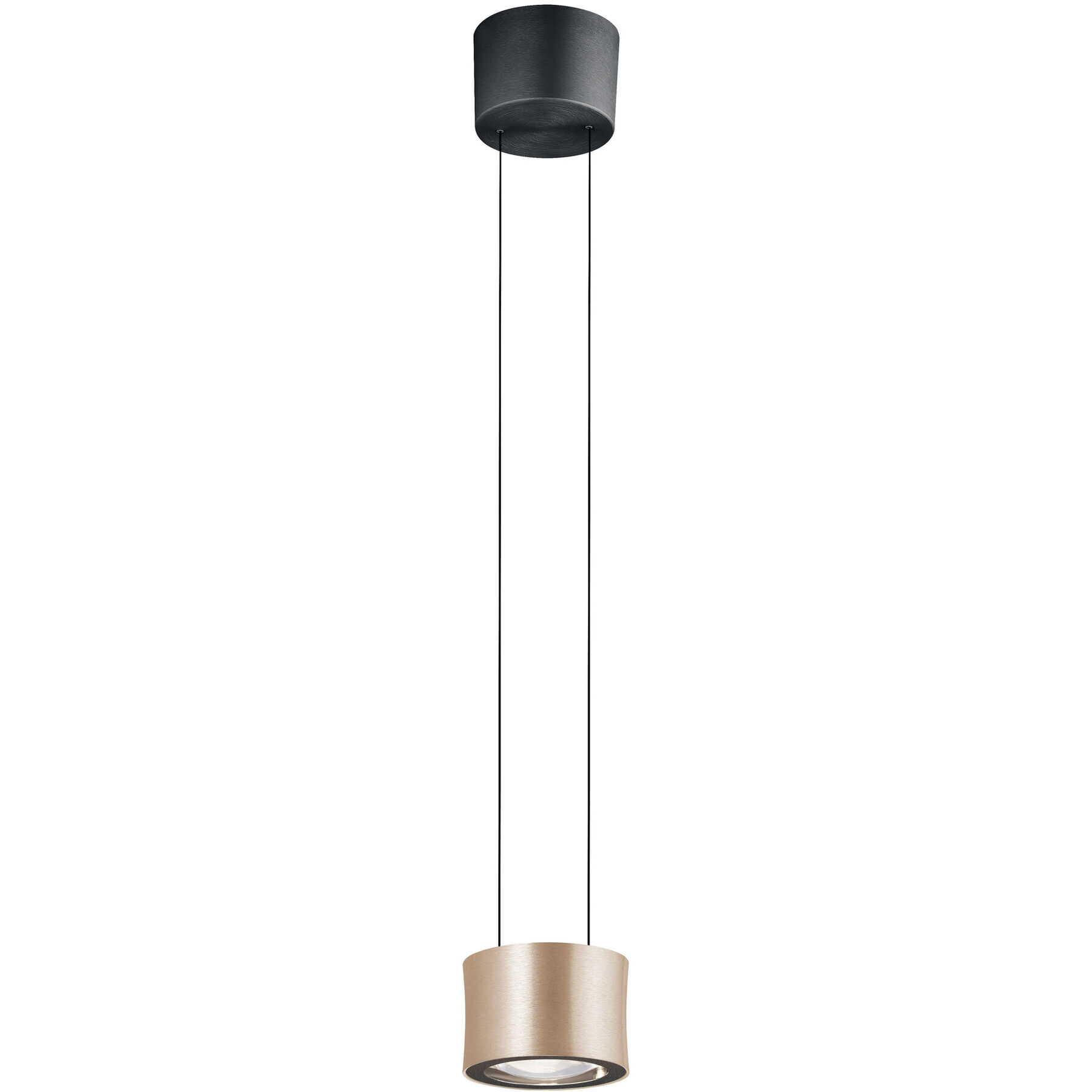 Bankamp Designer-Pendellampe Impulse Rose/Gold eloxiert Aluminium/Glas 1240 lm Dimmbar B 120 cm - LED - Lichtfarbe: Extra warmweiss- LED