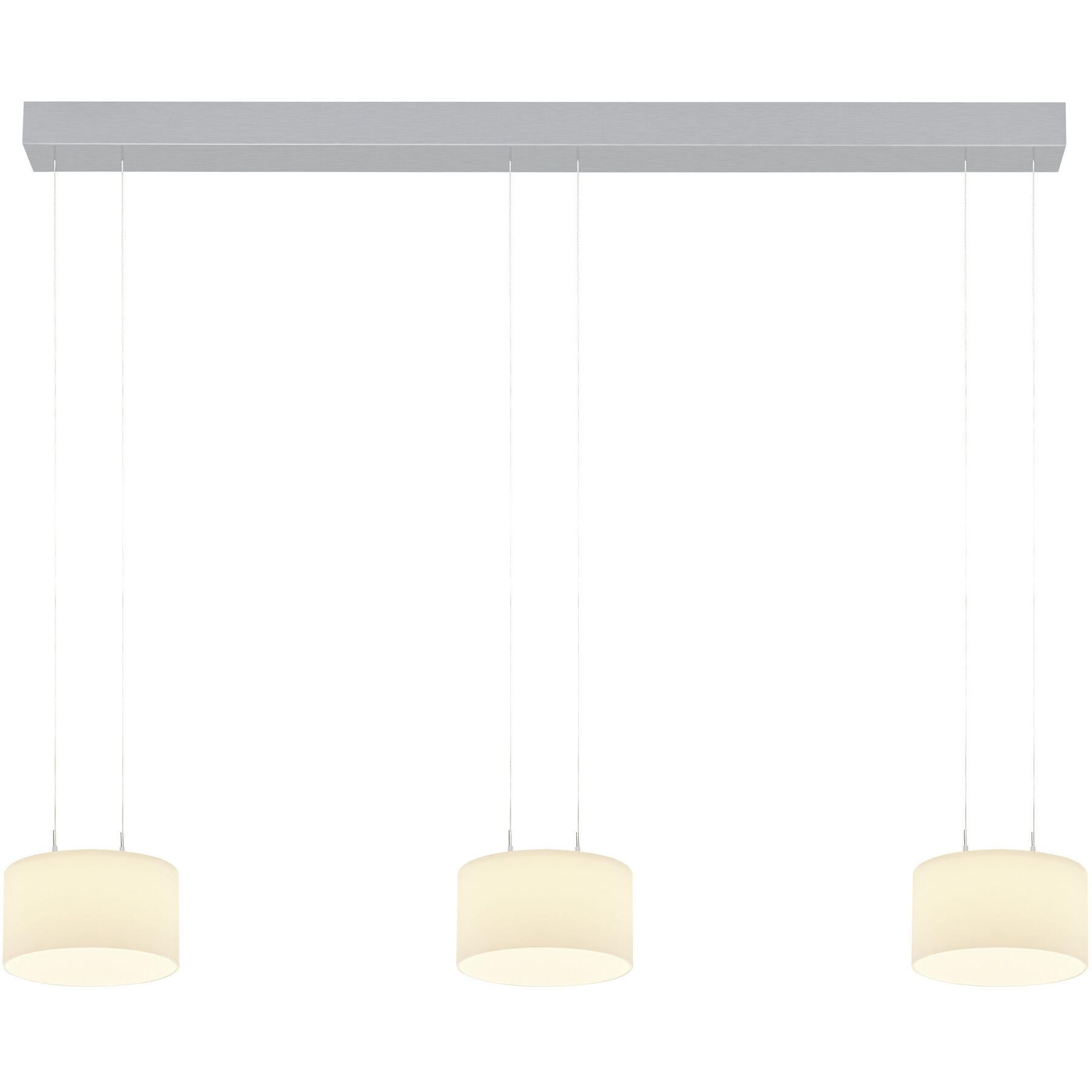 Bankamp Designer-Pendellampe Grand opal Alu eloxiert Aluminium/Glas 5100 lm Dimmbar B 123 cm - LED - Lichtfarbe: Extra warmweiss - LED Energiesparlampen